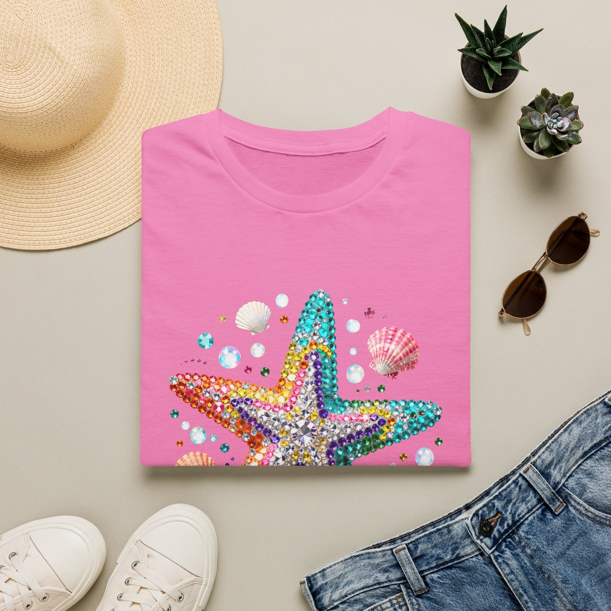 Jeweled Starfish Tee - Gildan