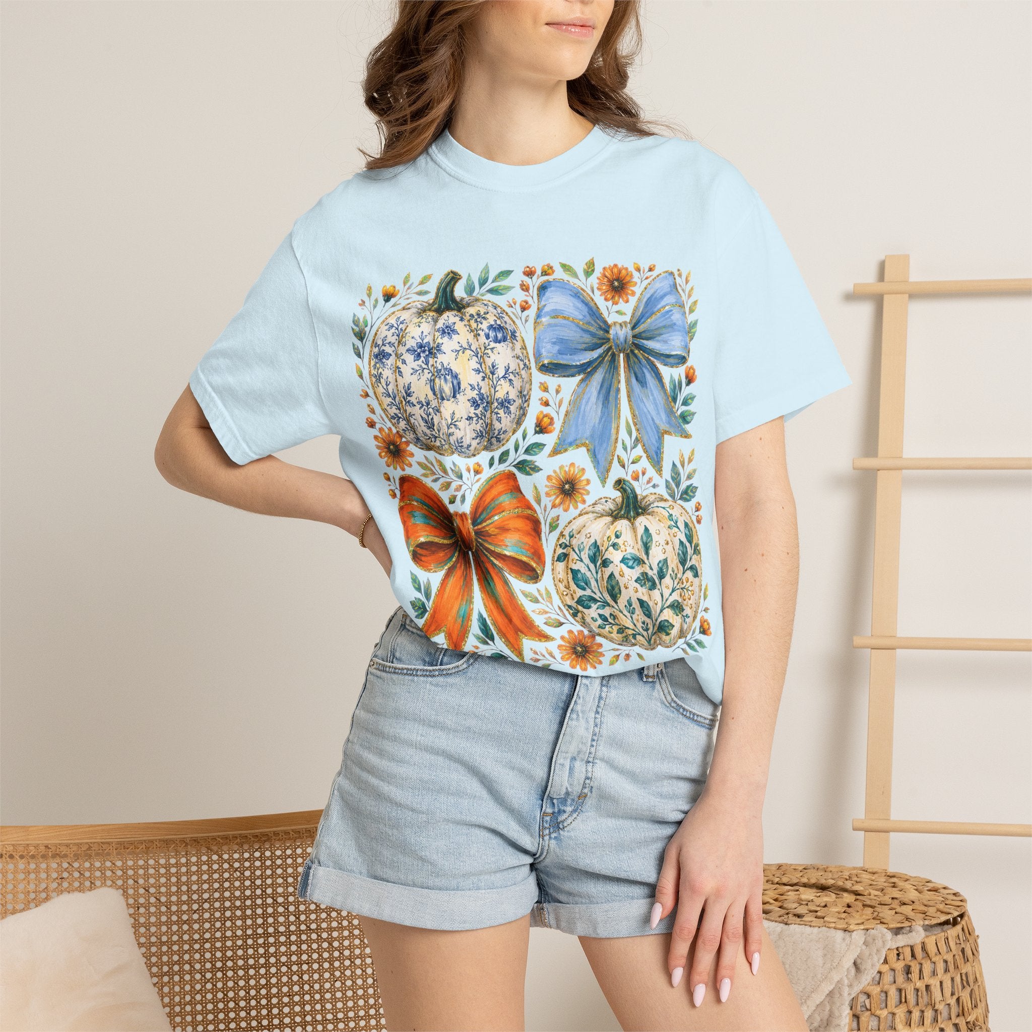 Pumpkin Bows Tee - Comfort Colors