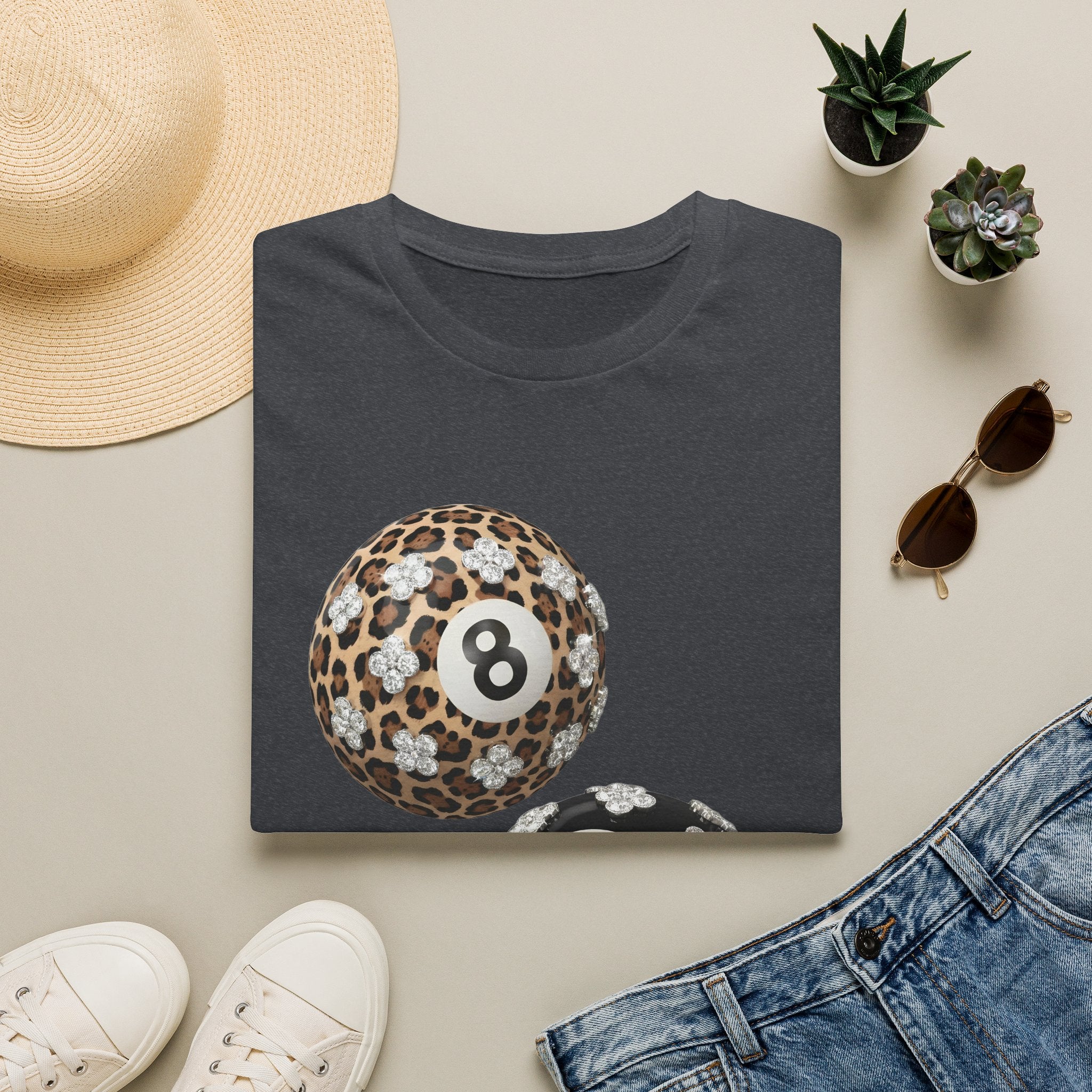 Jeweled Lucky 8 Ball Tee - Gildan