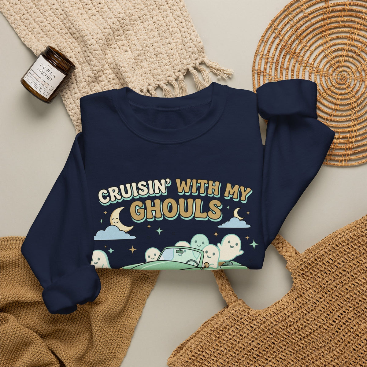 Cruisin' With My Ghouls Sweatshirt - Gildan