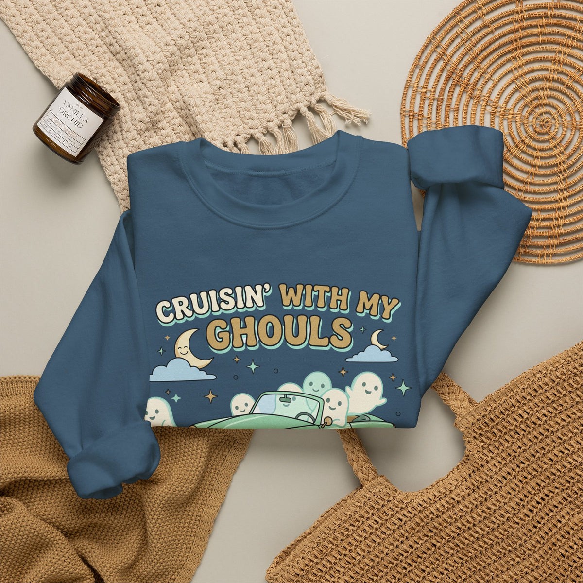 Cruisin' With My Ghouls Sweatshirt - Gildan