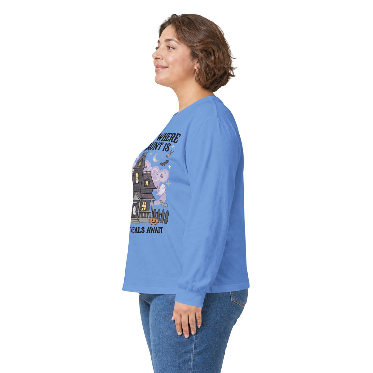 Home Is Where The Haunt Is Long Sleeve Tee - Gildan