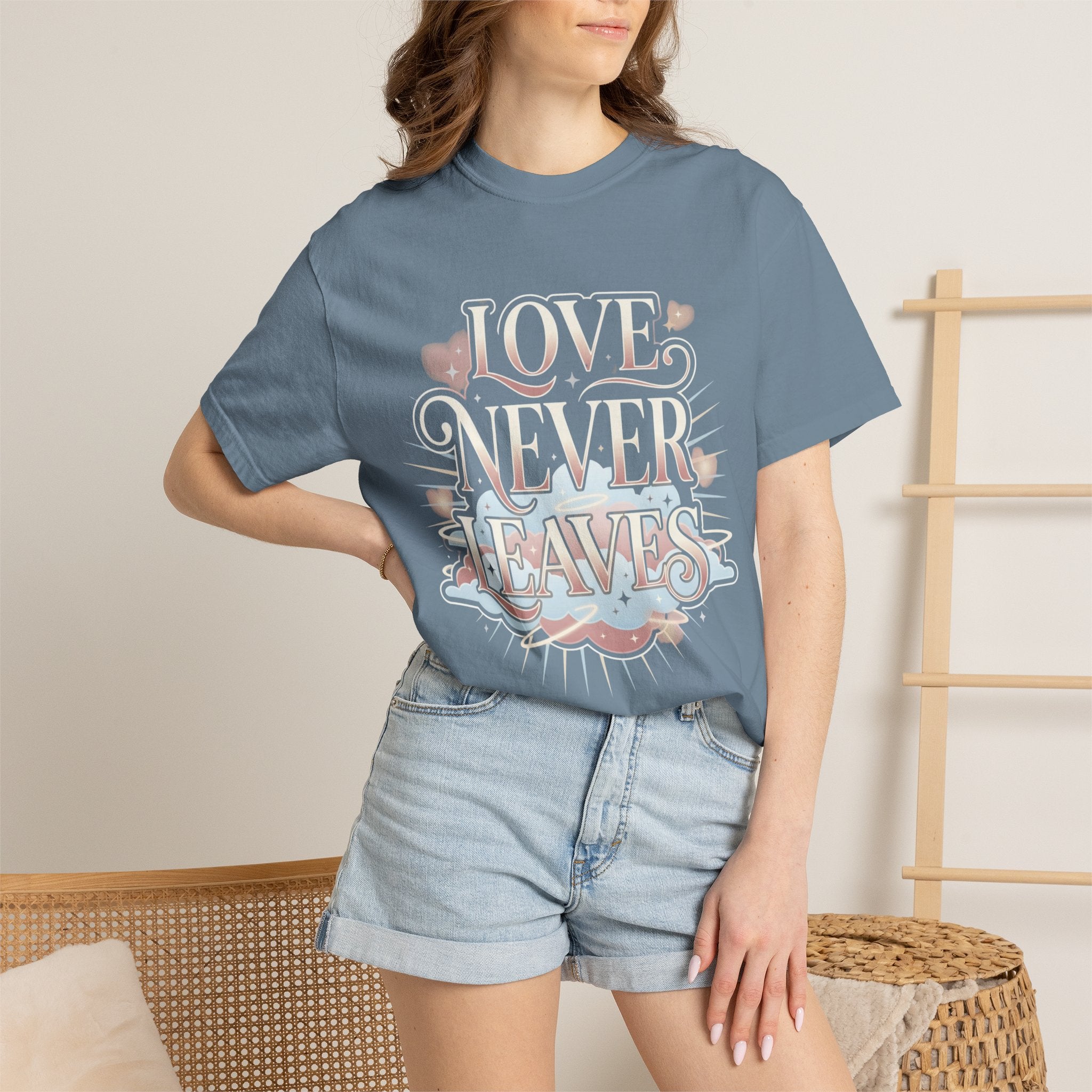 Love Never Leaves Tee - Comfort Colors