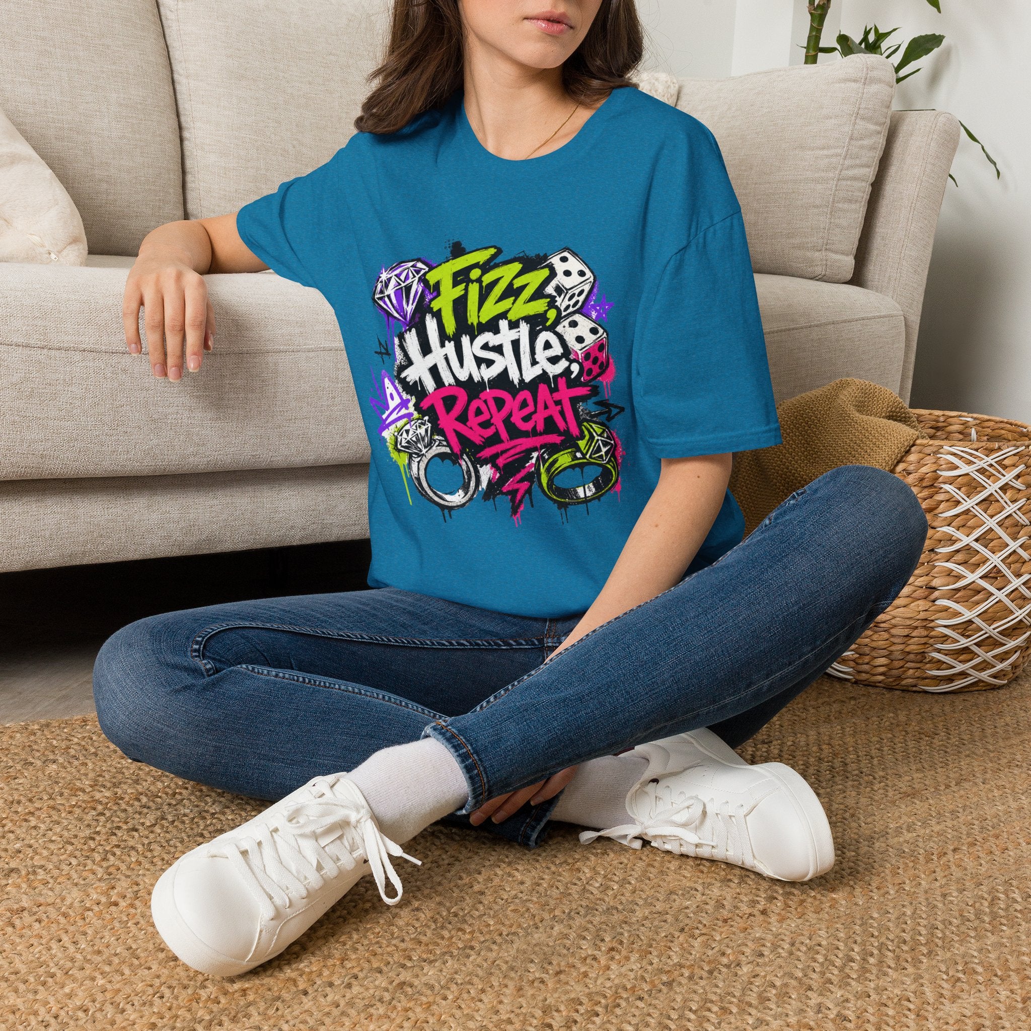 Fizz Hustle Repeat Tee - Gildan