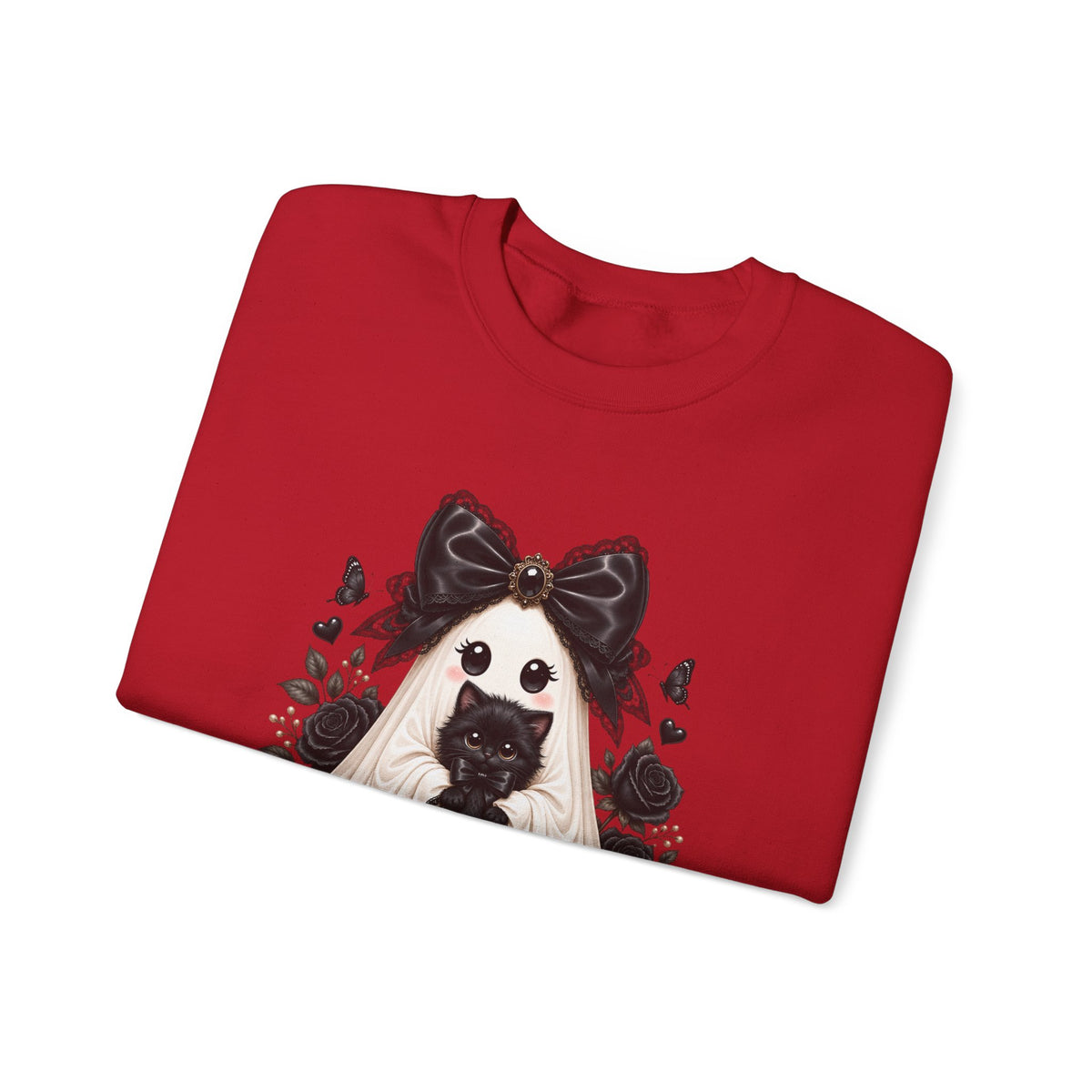 Lace Kitten Ghost Sweatshirt - Gildan