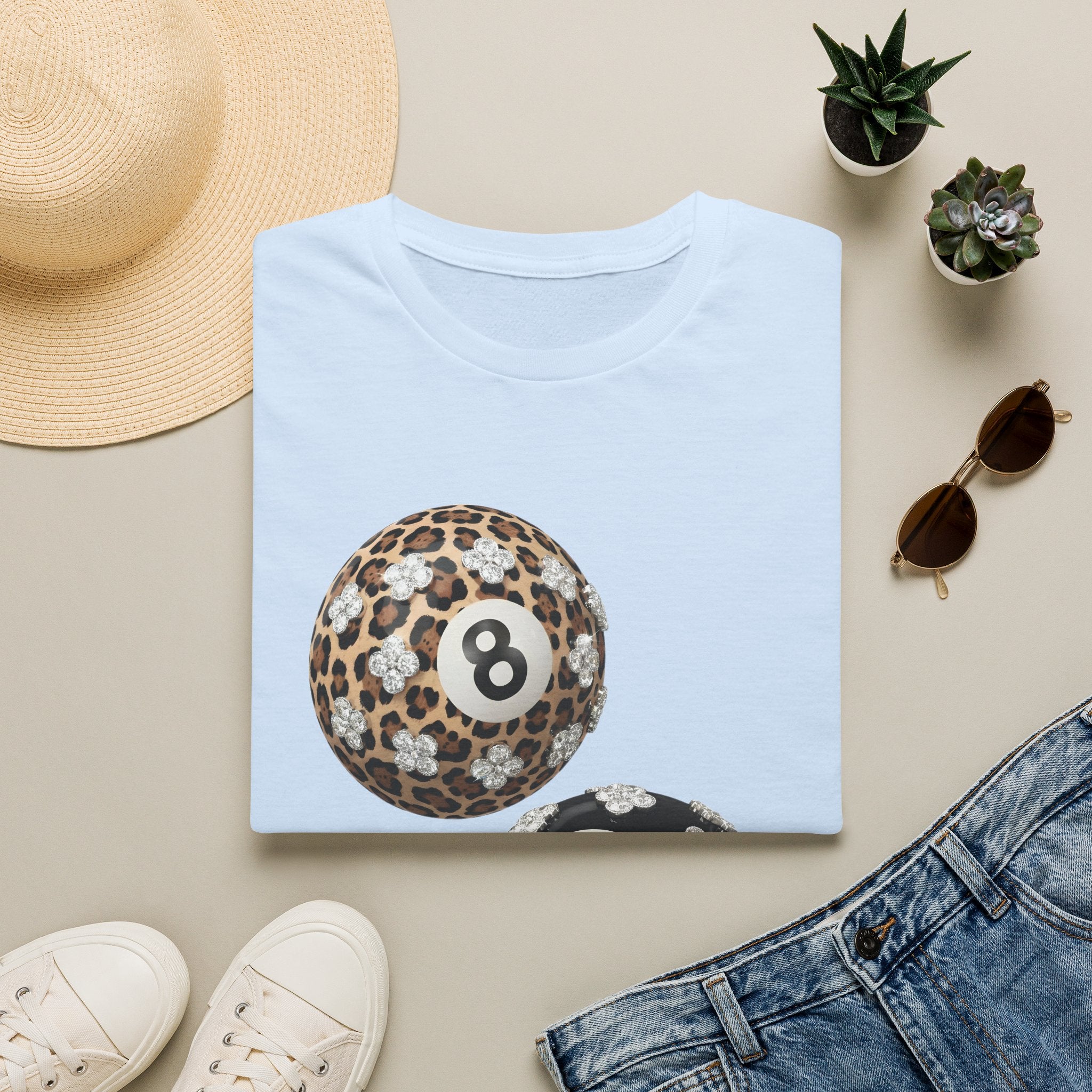 Jeweled Lucky 8 Ball Tee - Gildan