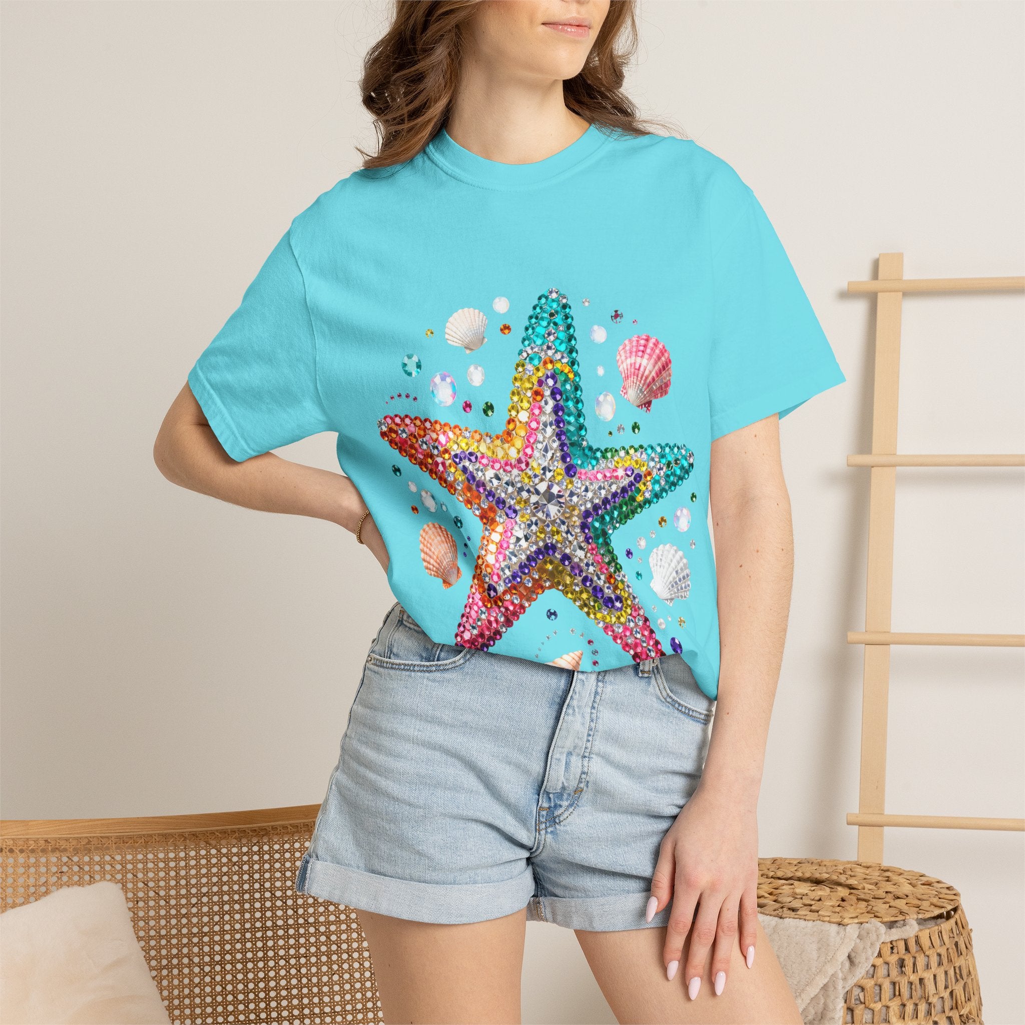 Jeweled Starfish Tee - Comfort Colors