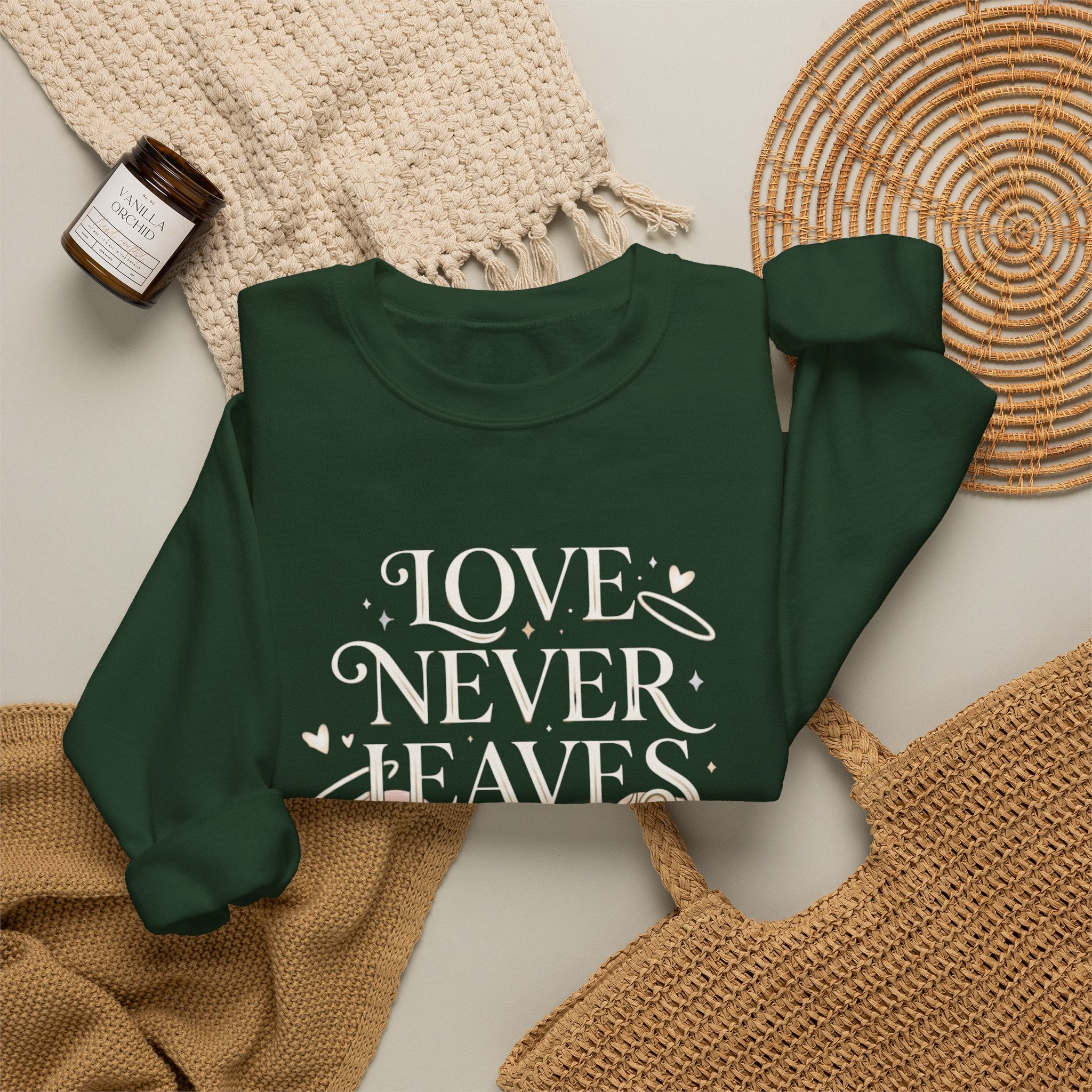 Love Never Leaves Sweatshirt - Gildan
