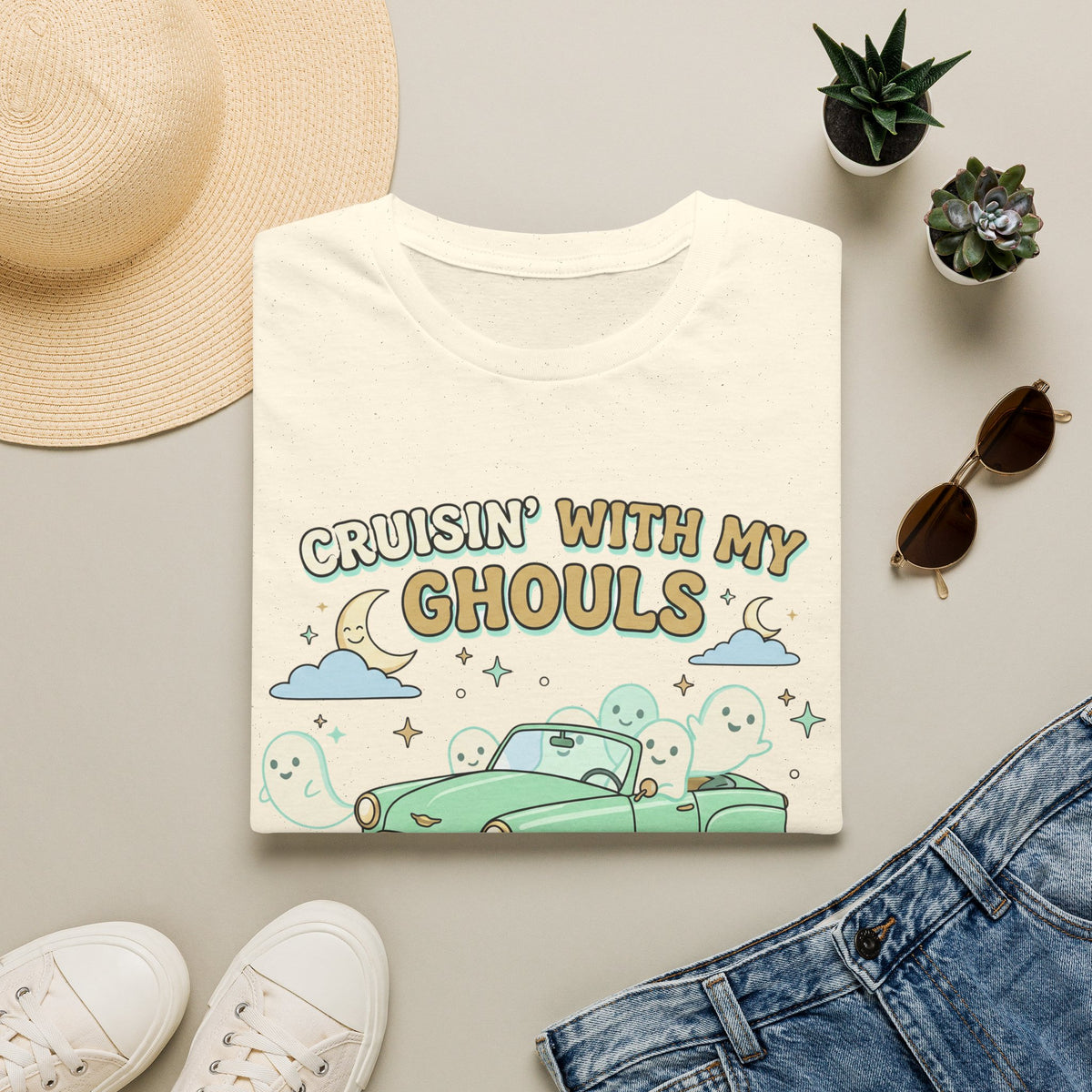 Cruisin' With My Ghouls Tee - Gildan