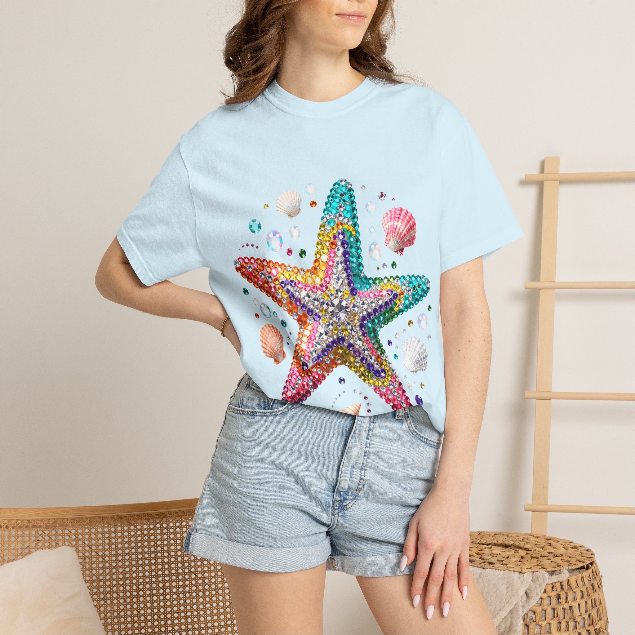 Jeweled Starfish Tee - Comfort Colors