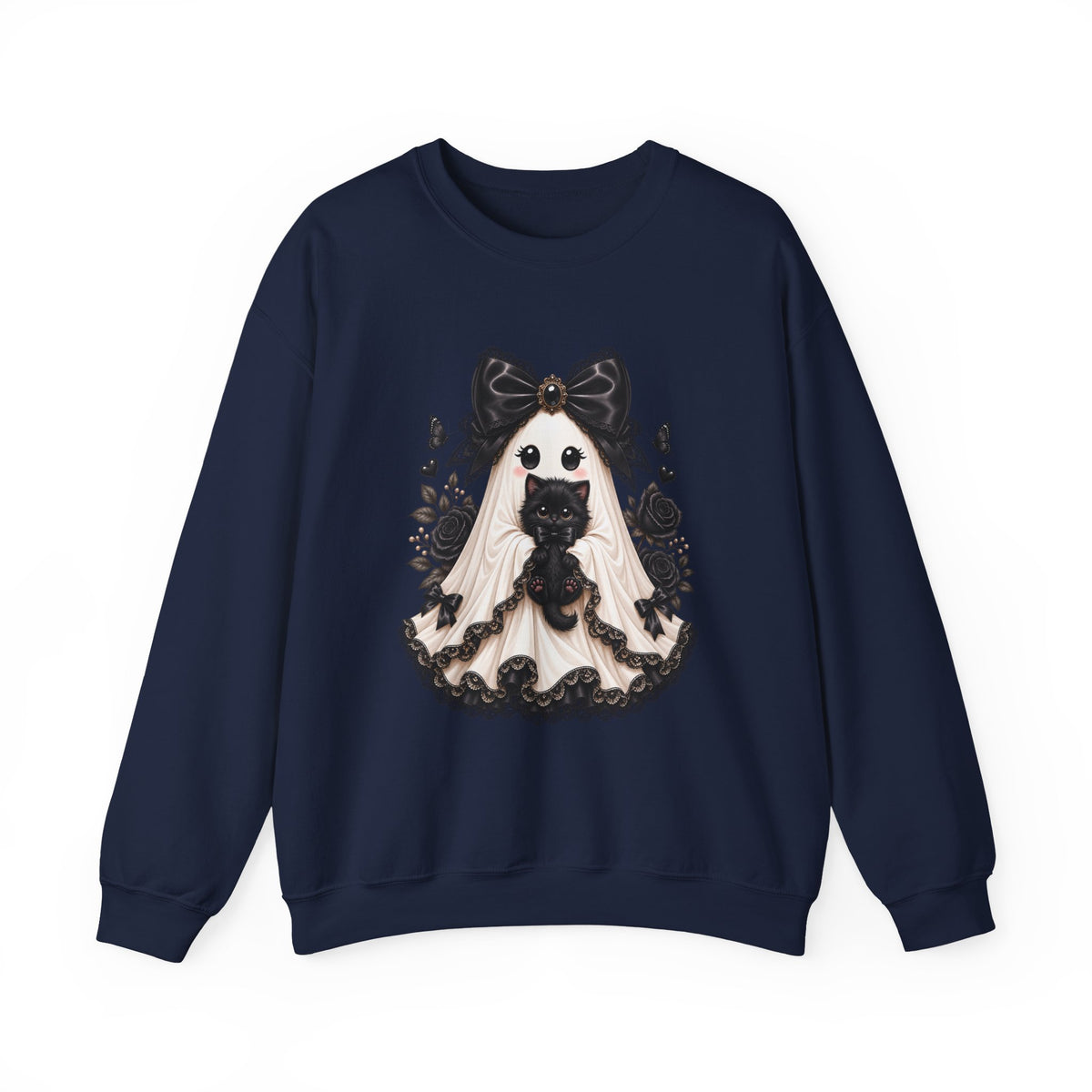 Lace Kitten Ghost Sweatshirt - Gildan