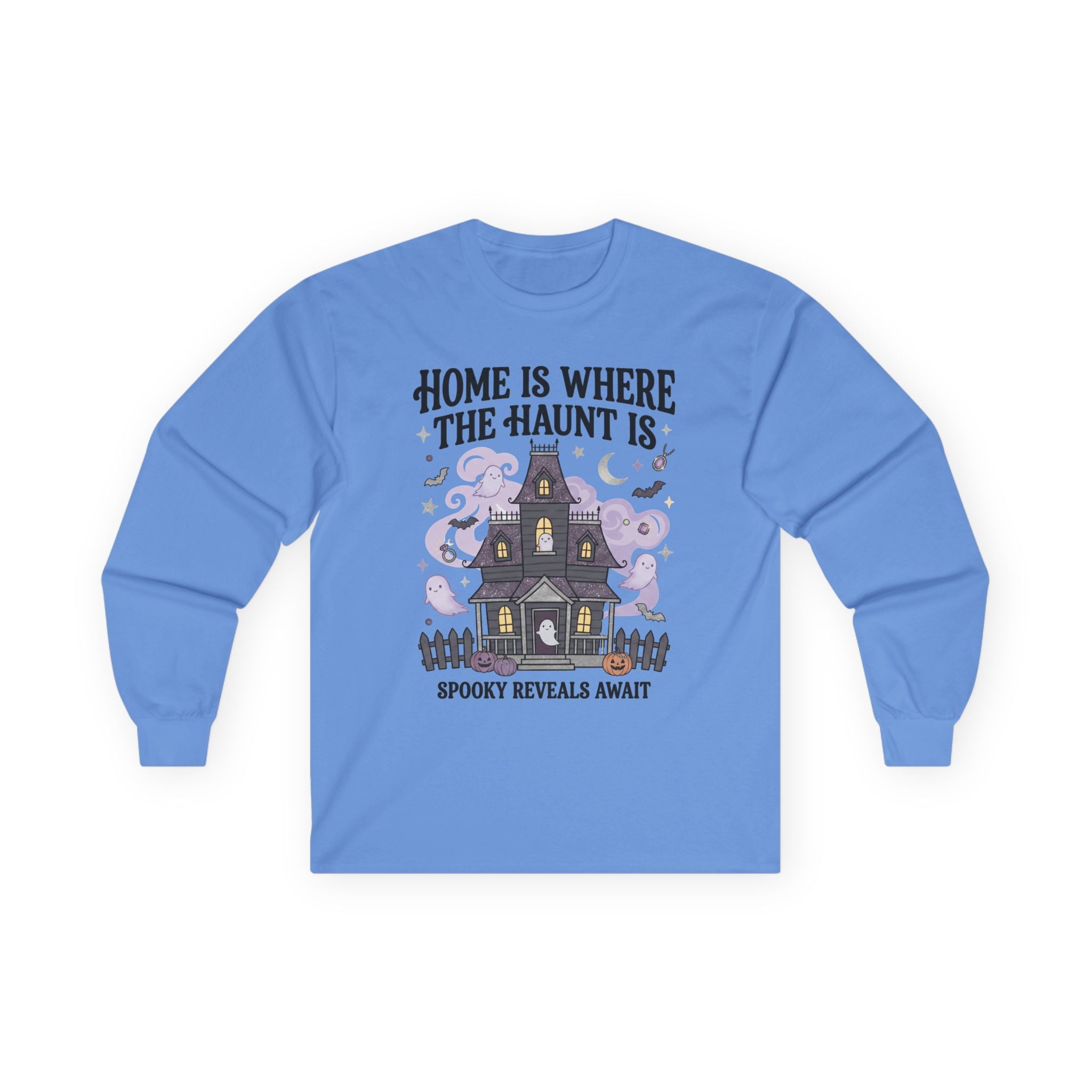 Home Is Where The Haunt Is Long Sleeve Tee - Gildan