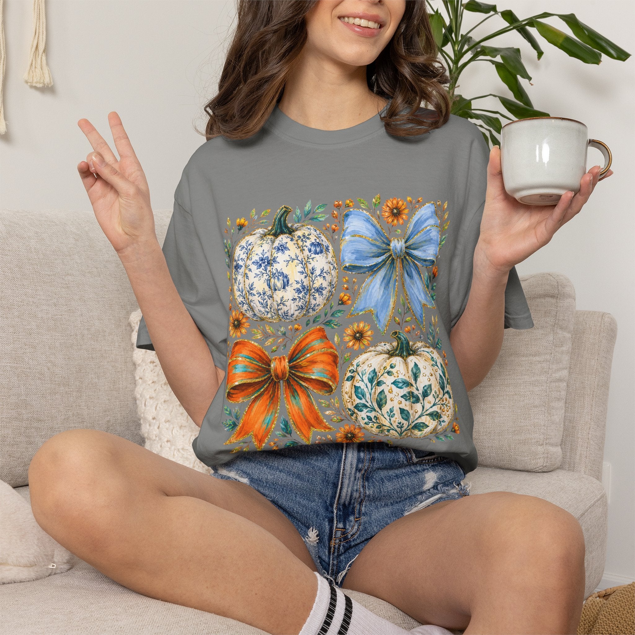 Cozy Autumn Pumpkin Tee - Comfort Colors