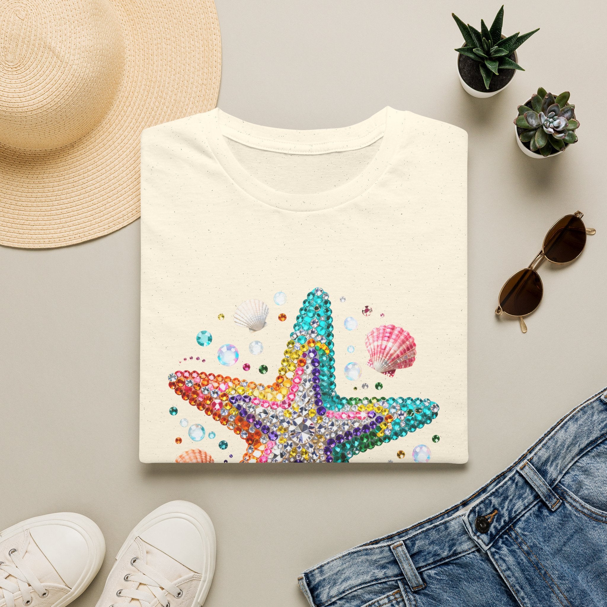 Jeweled Starfish Tee - Gildan