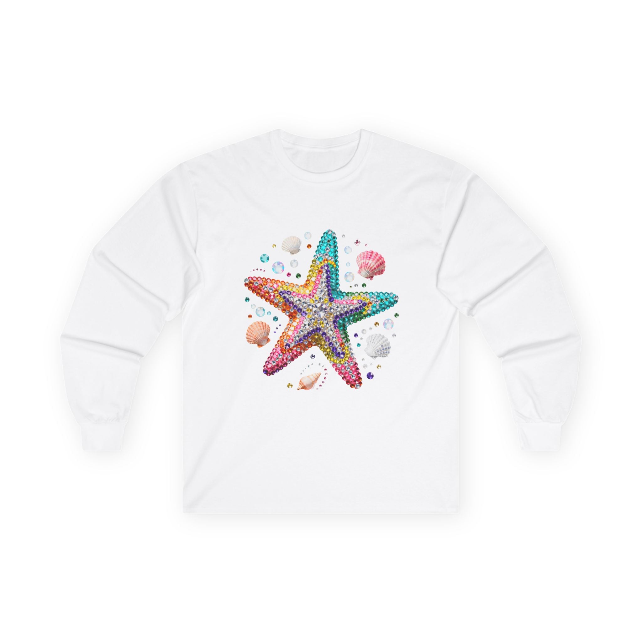 Jeweled Starfish Long Sleeve Tee - Gildan