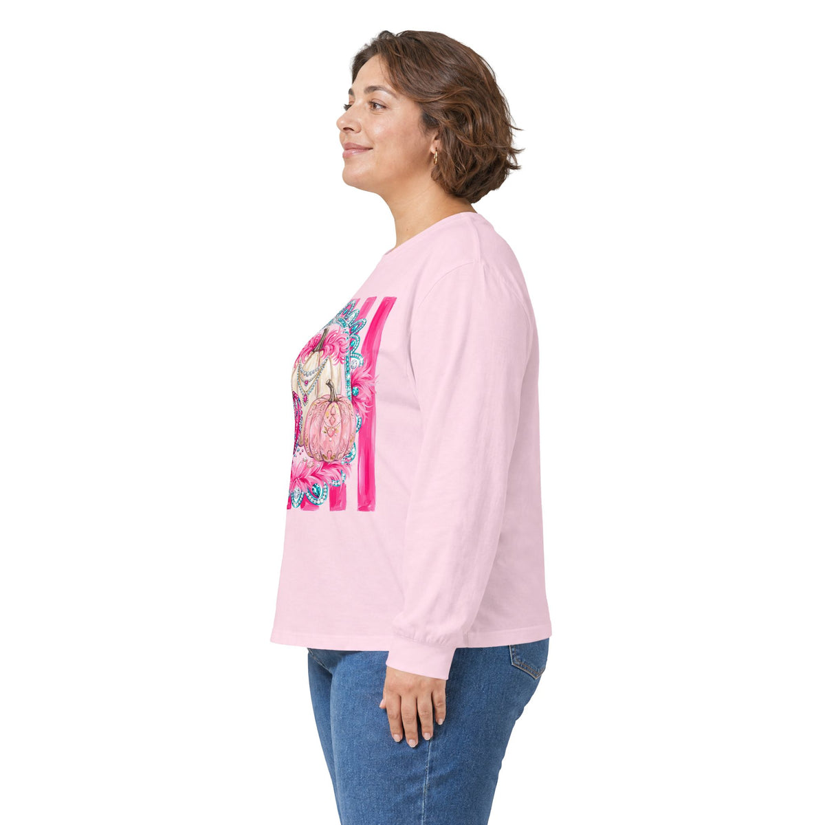 Pink Pumpkins Glam Long Sleeve - Gildan
