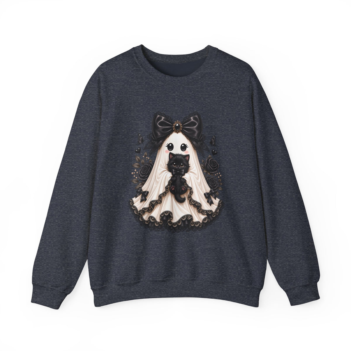 Lace Kitten Ghost Sweatshirt - Gildan