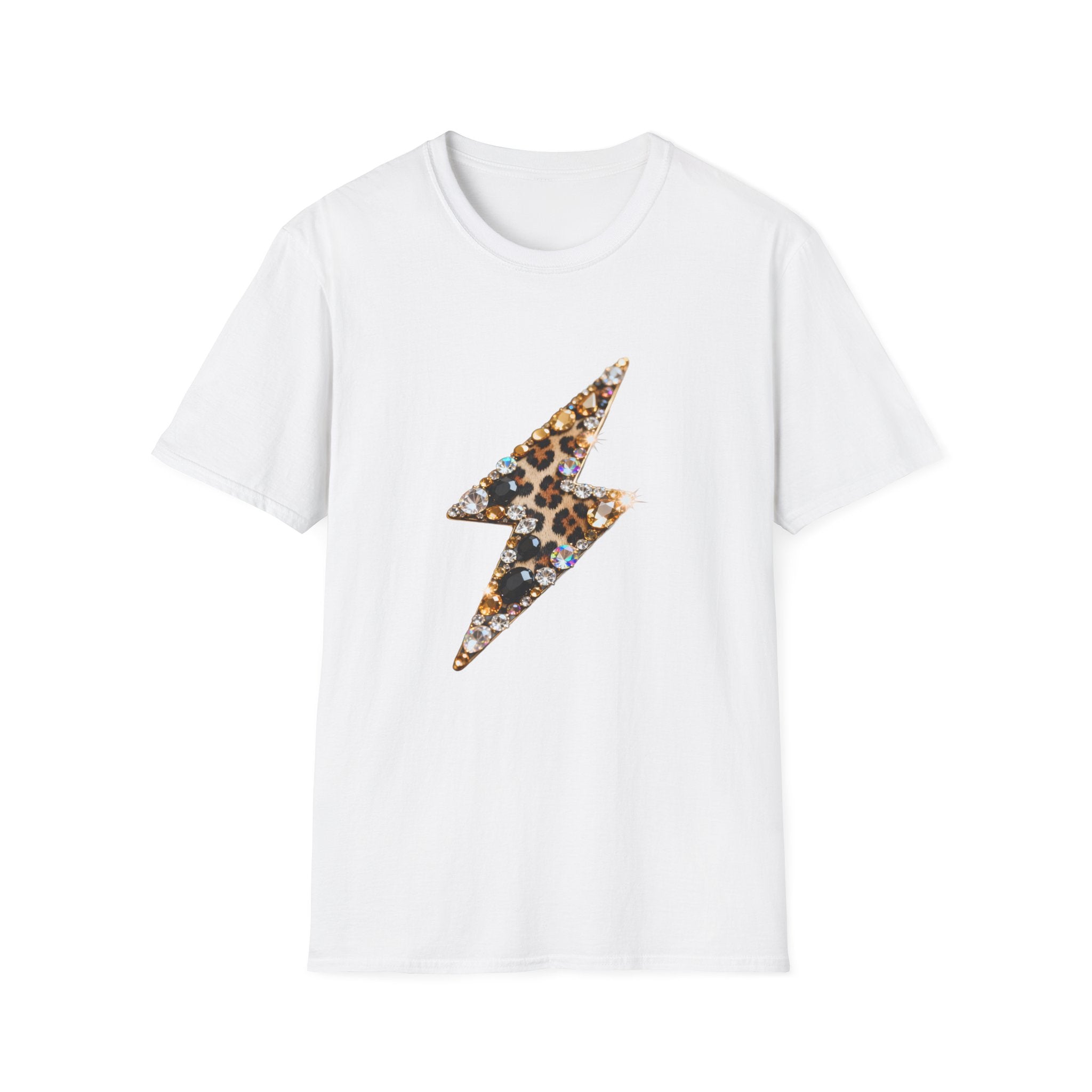 Leopard Lightning Bolt Gemstone T-Shirt