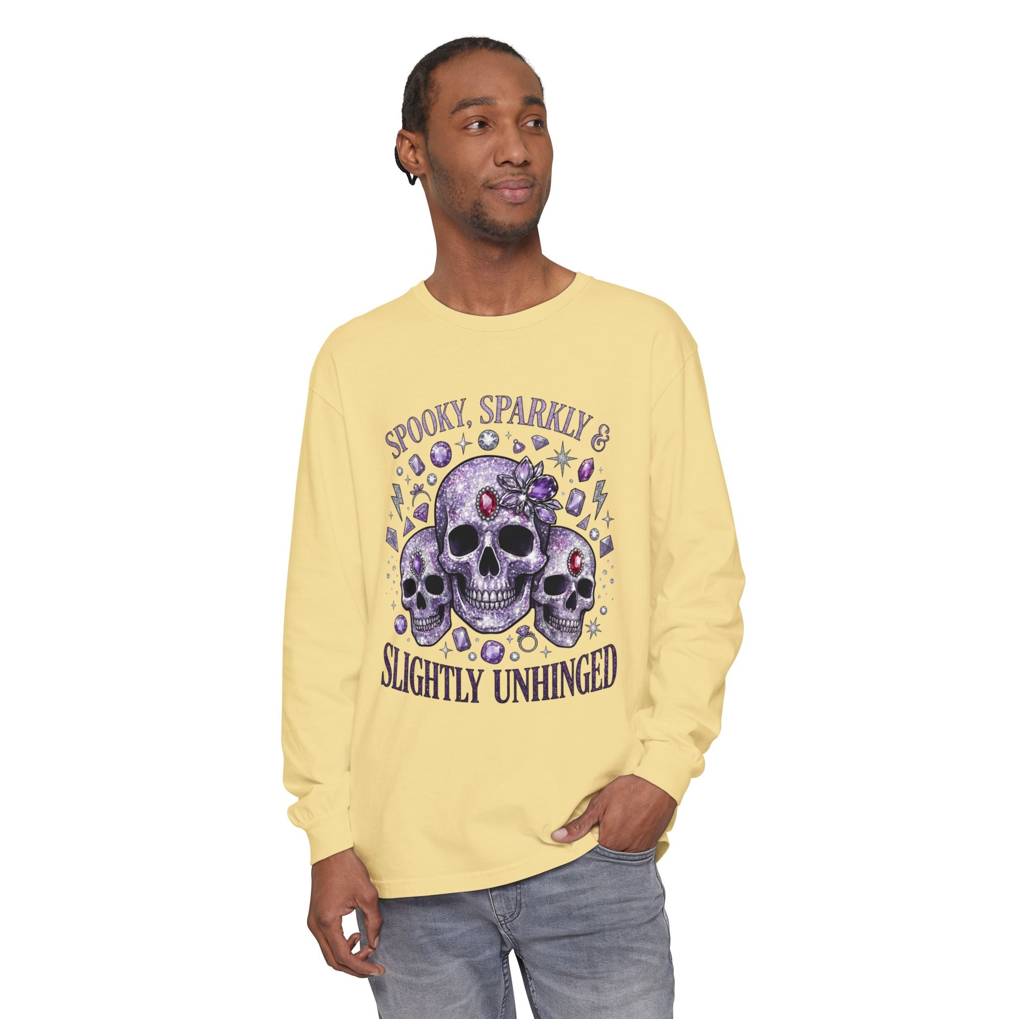Spooky and Sparkly Long Sleeve Tee - Comfort Colors