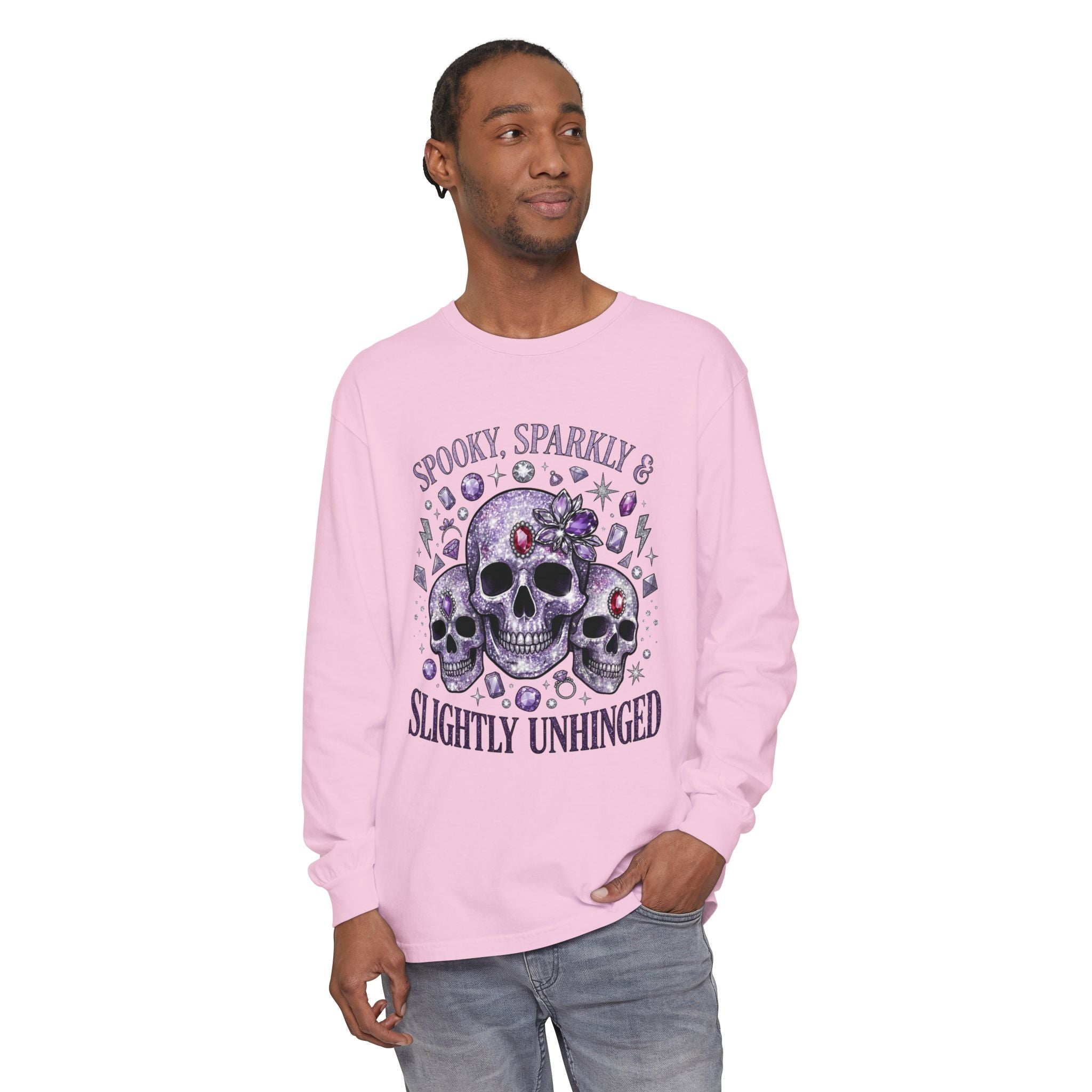 Spooky and Sparkly Long Sleeve Tee - Comfort Colors