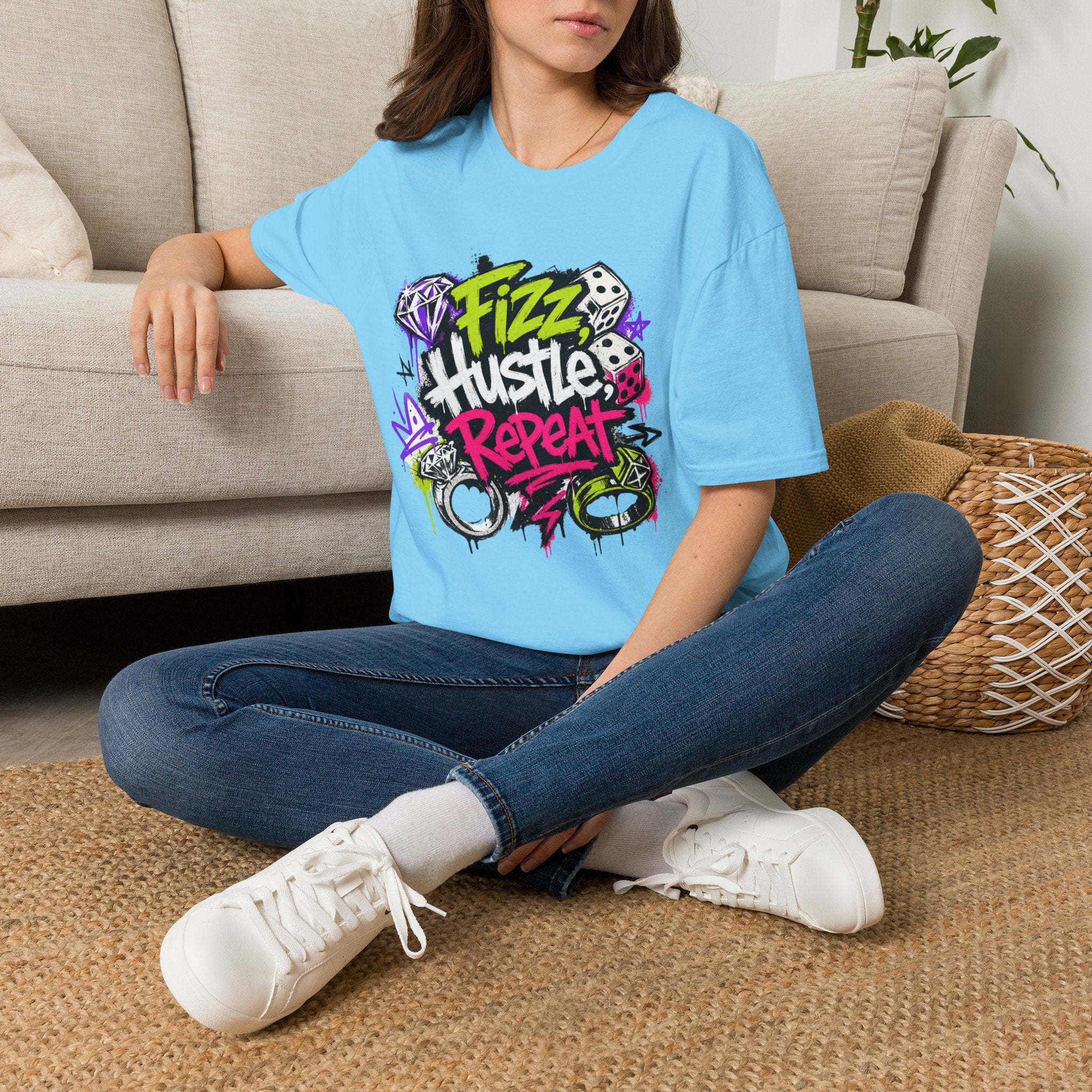 Fizz Hustle Repeat Tee - Gildan