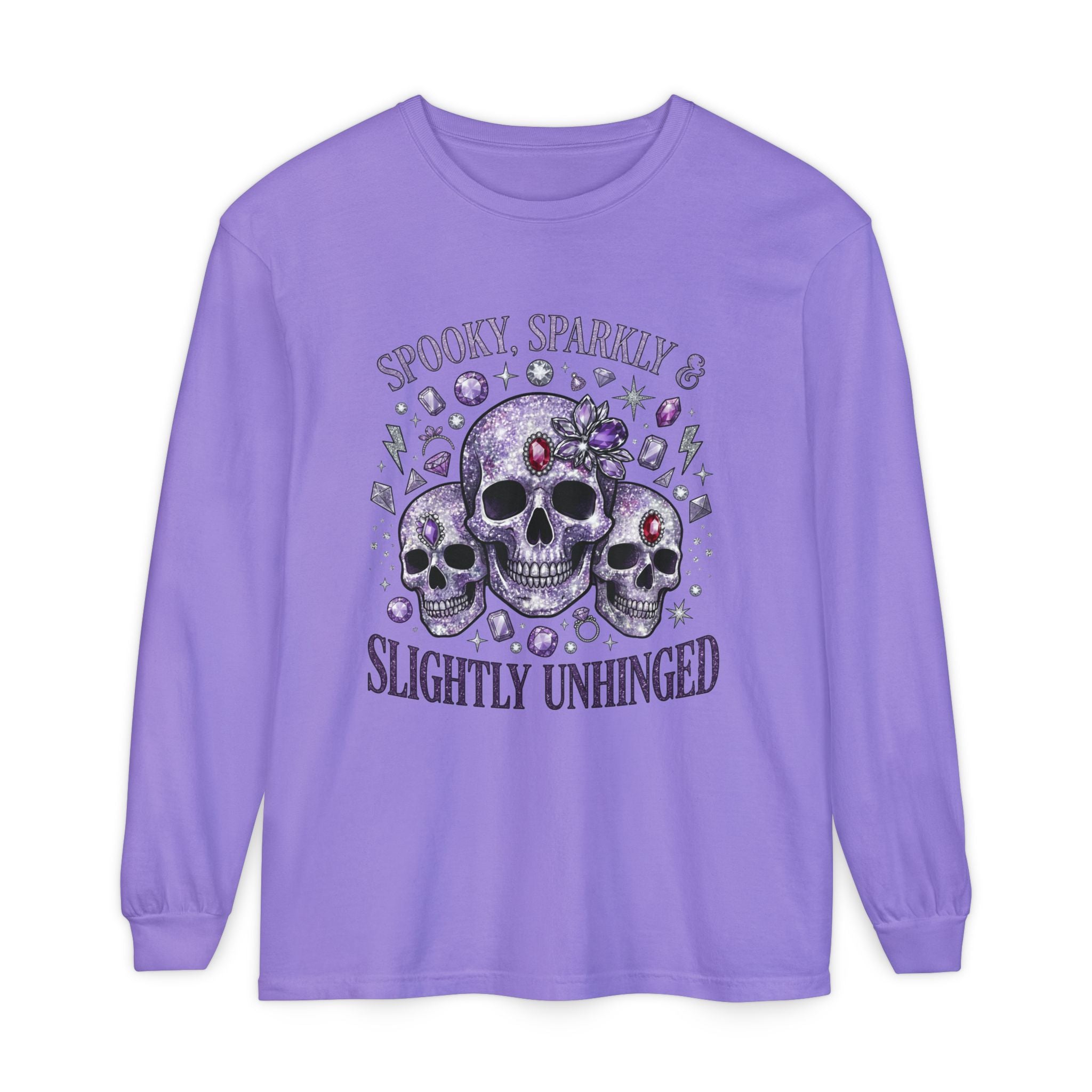 Spooky and Sparkly Long Sleeve Tee - Comfort Colors