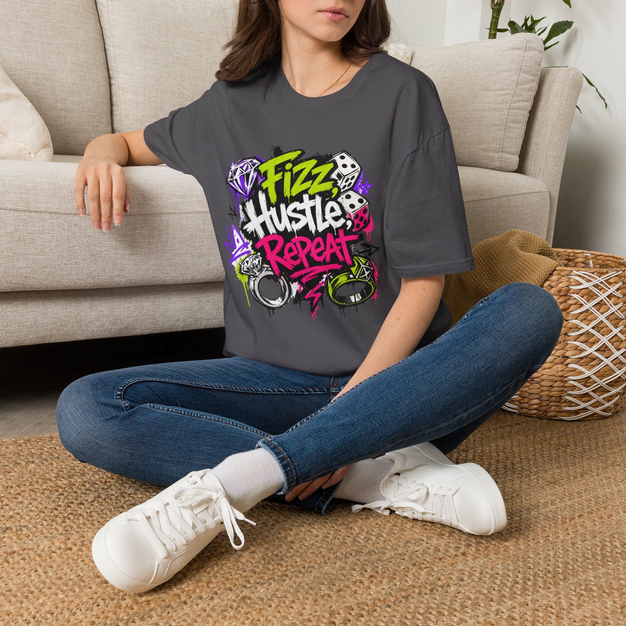 Fizz Hustle Repeat Tee - Gildan