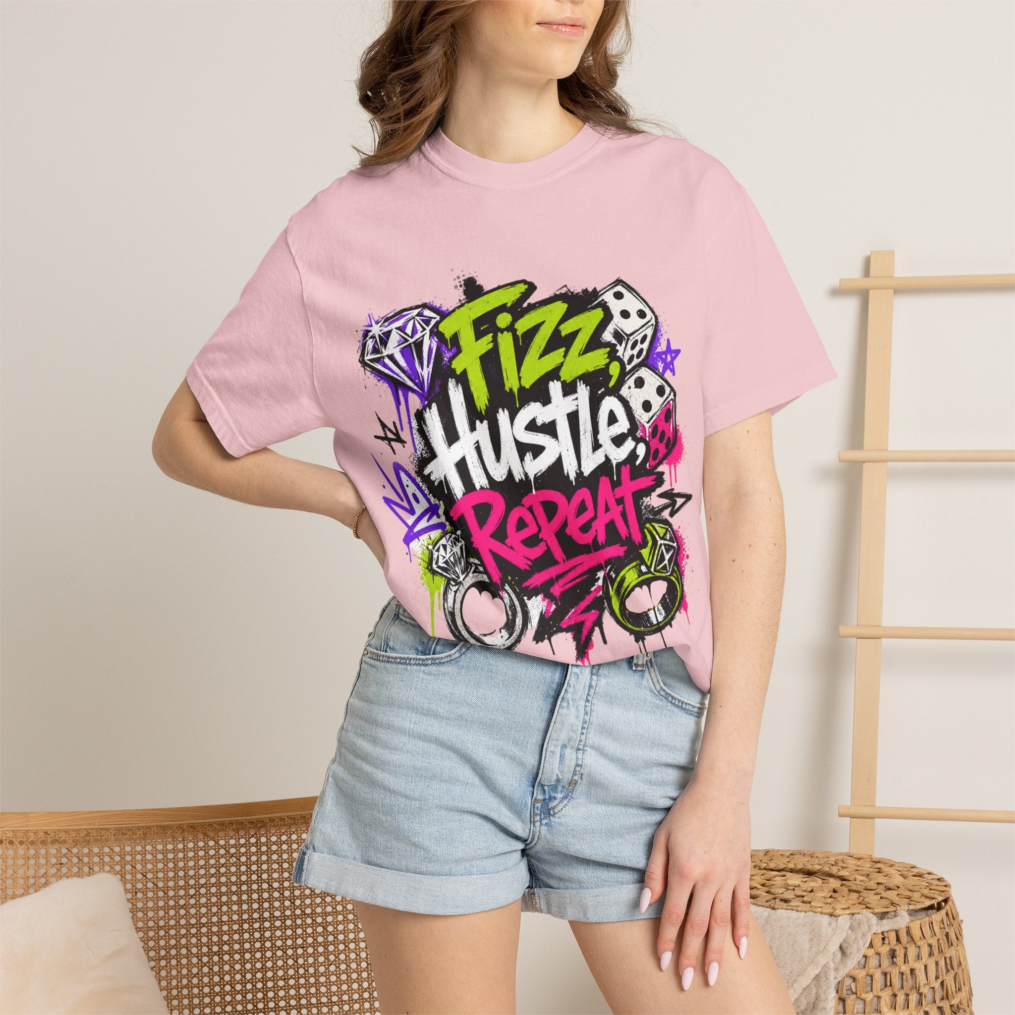Fizz Hustle Repeat Tee - Comfort Colors