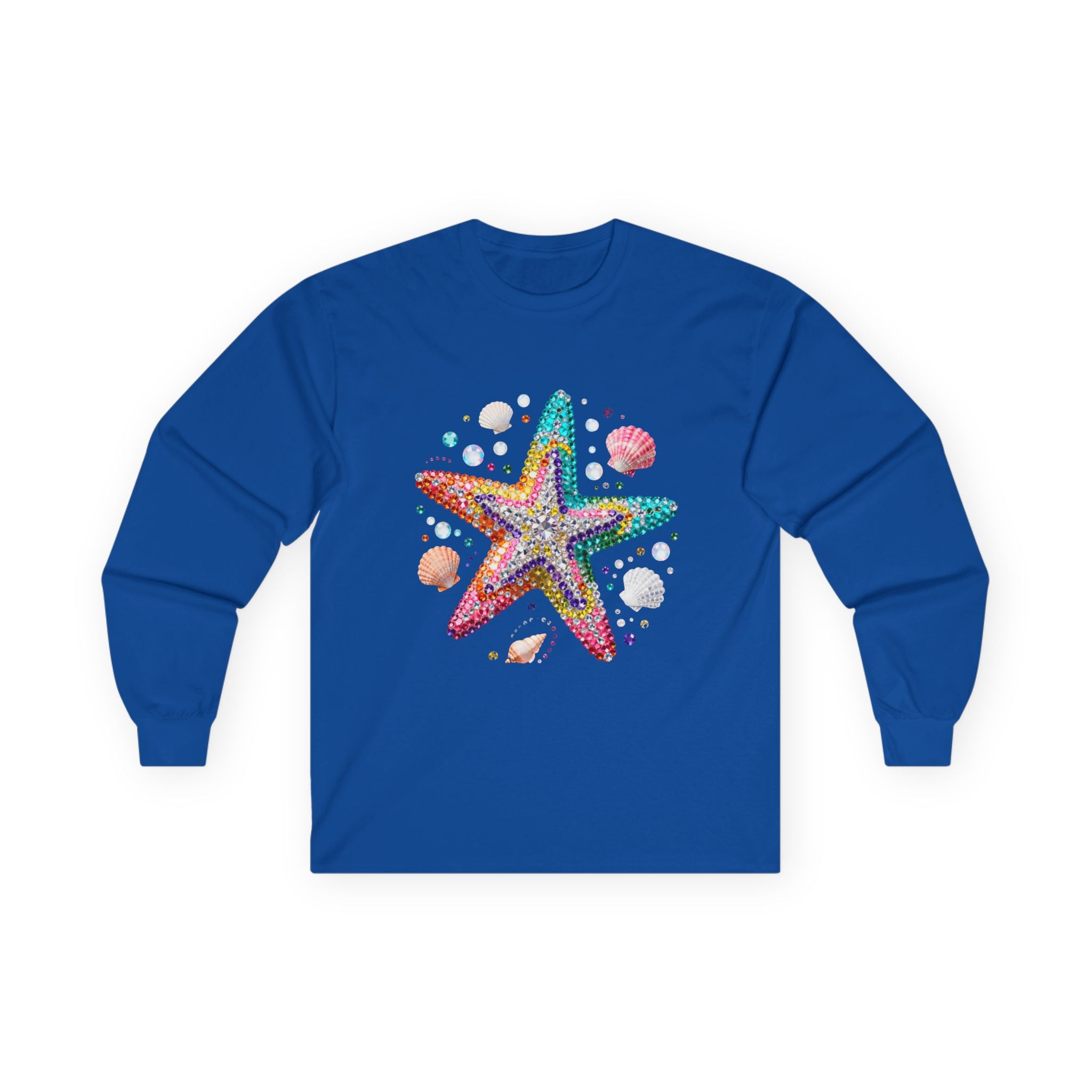 Jeweled Starfish Long Sleeve Tee - Gildan