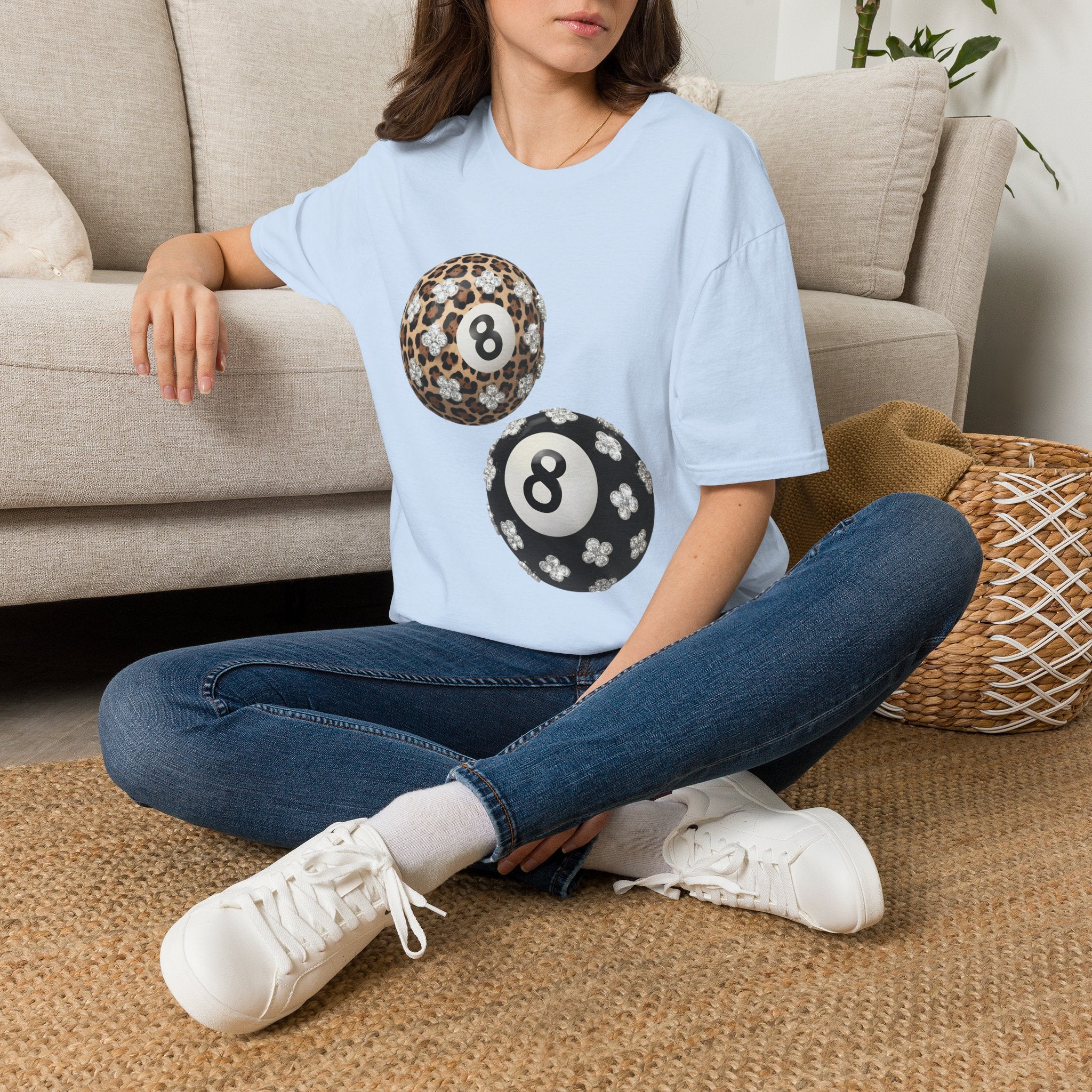 Jeweled Lucky 8 Ball Tee - Gildan