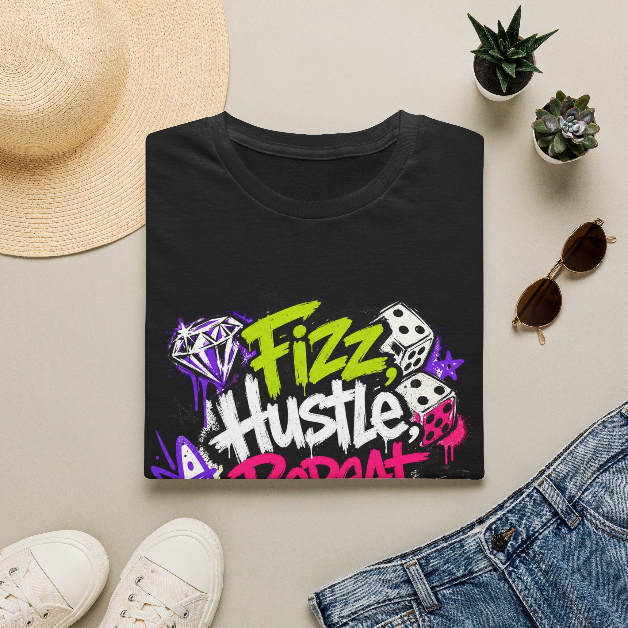 Fizz Hustle Repeat Tee - Gildan