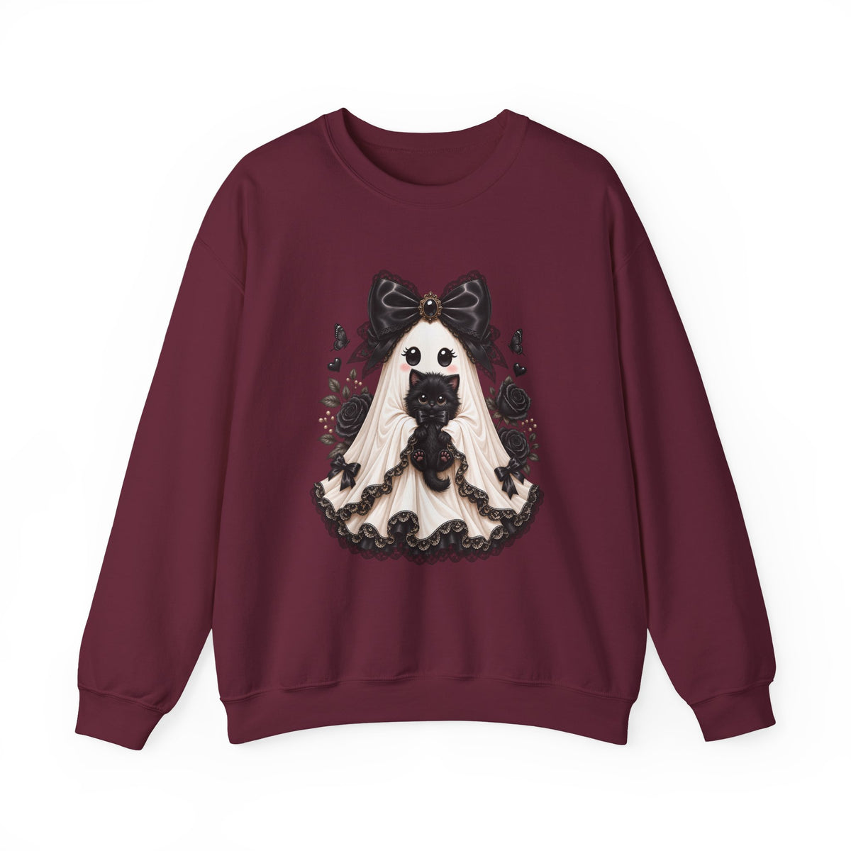Lace Kitten Ghost Sweatshirt - Gildan