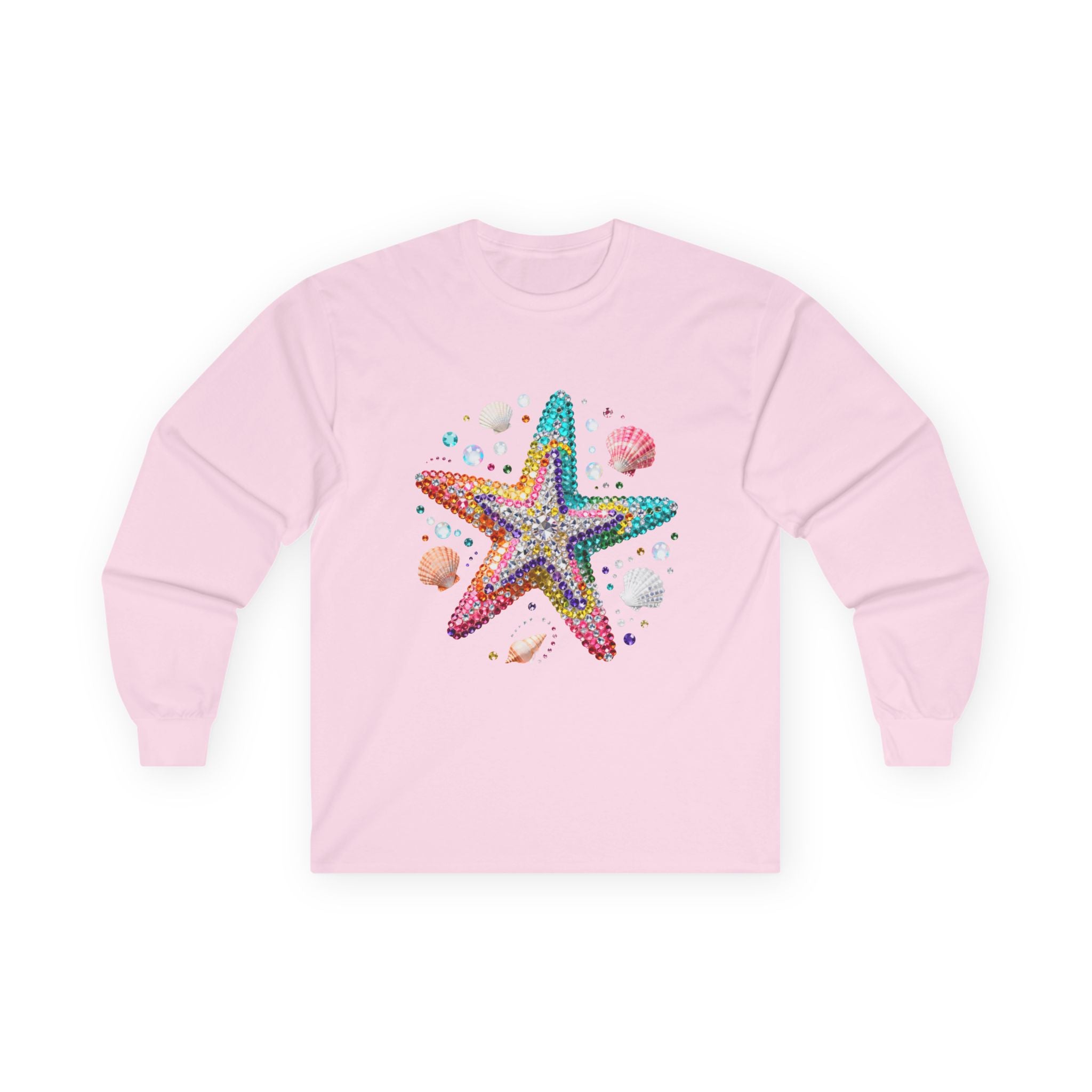 Jeweled Starfish Long Sleeve Tee - Gildan