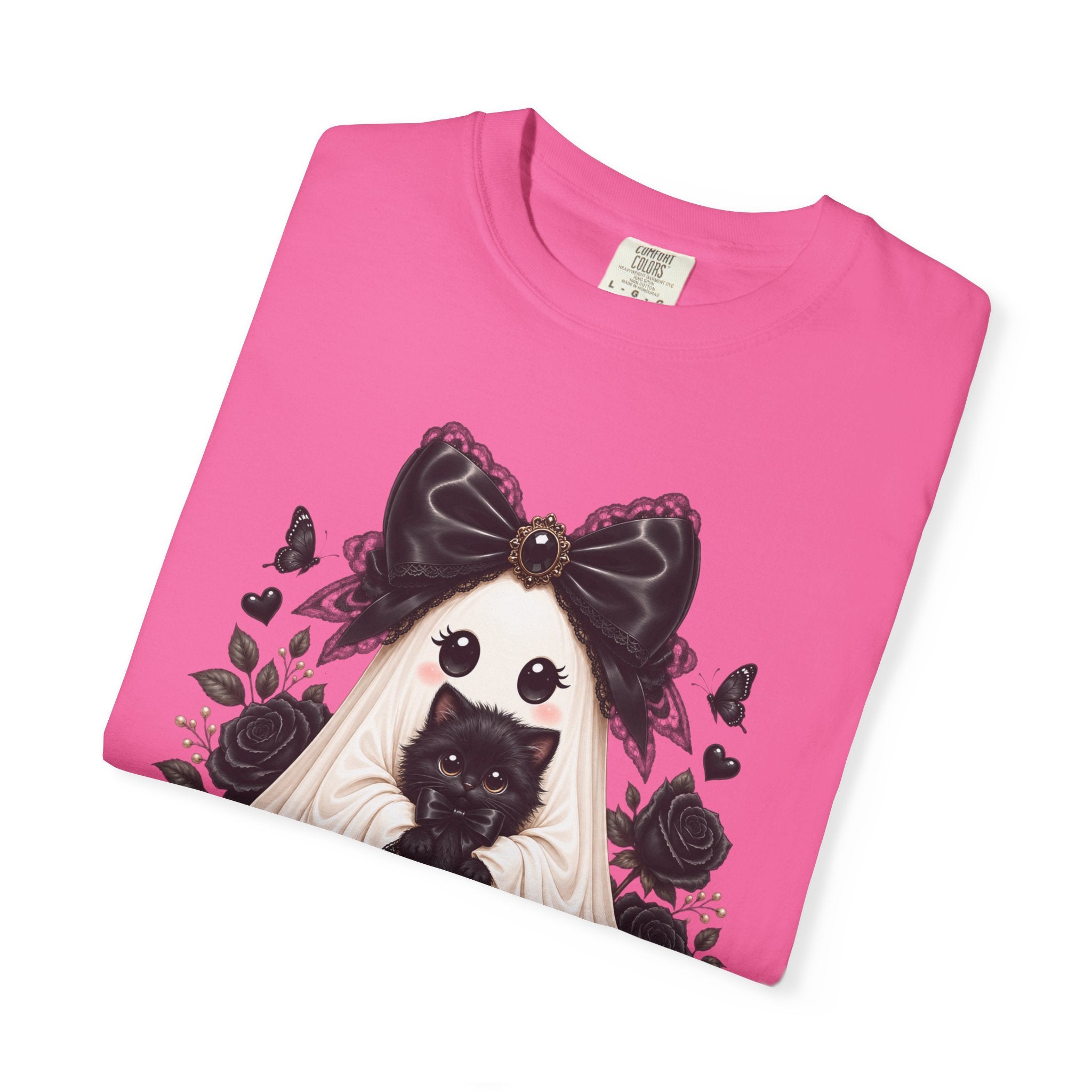 Lace Kitten Ghost Tee - Comfort Colors