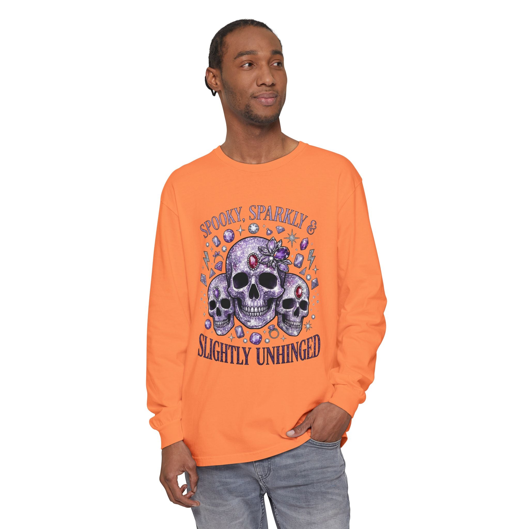 Spooky and Sparkly Long Sleeve Tee - Comfort Colors
