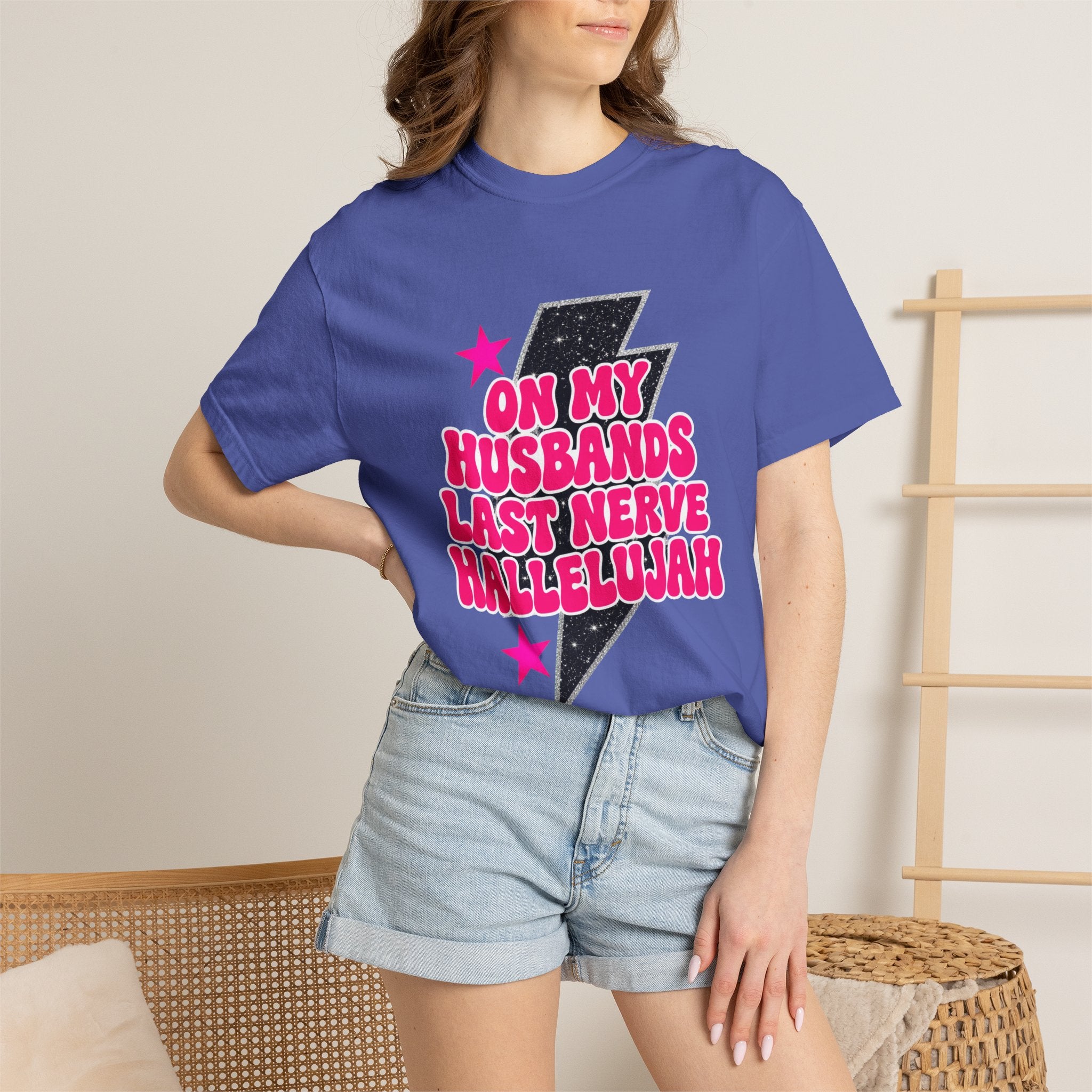 On My Husbands Last Nerve Hallelujah Tee - Comfort Colors