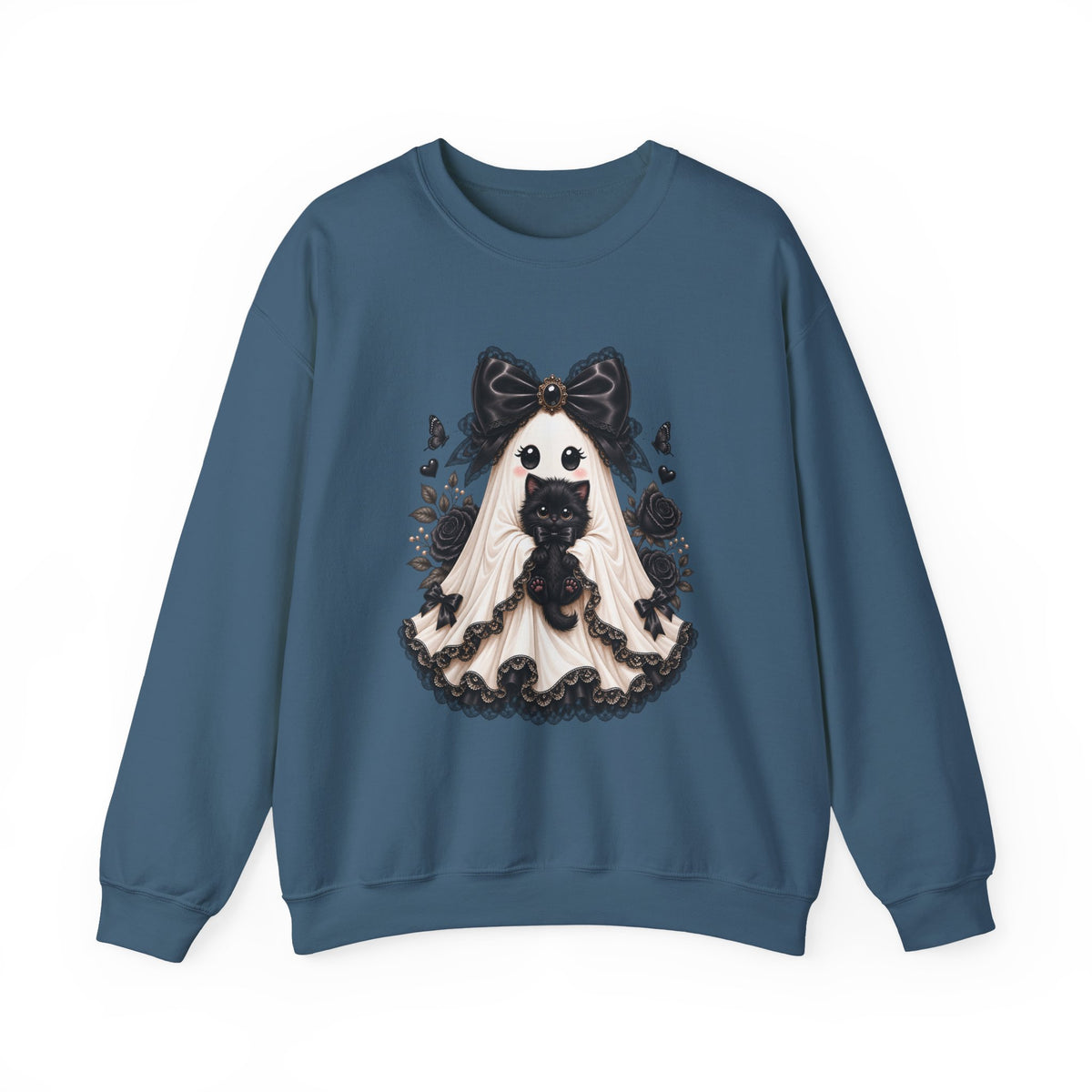 Lace Kitten Ghost Sweatshirt - Gildan