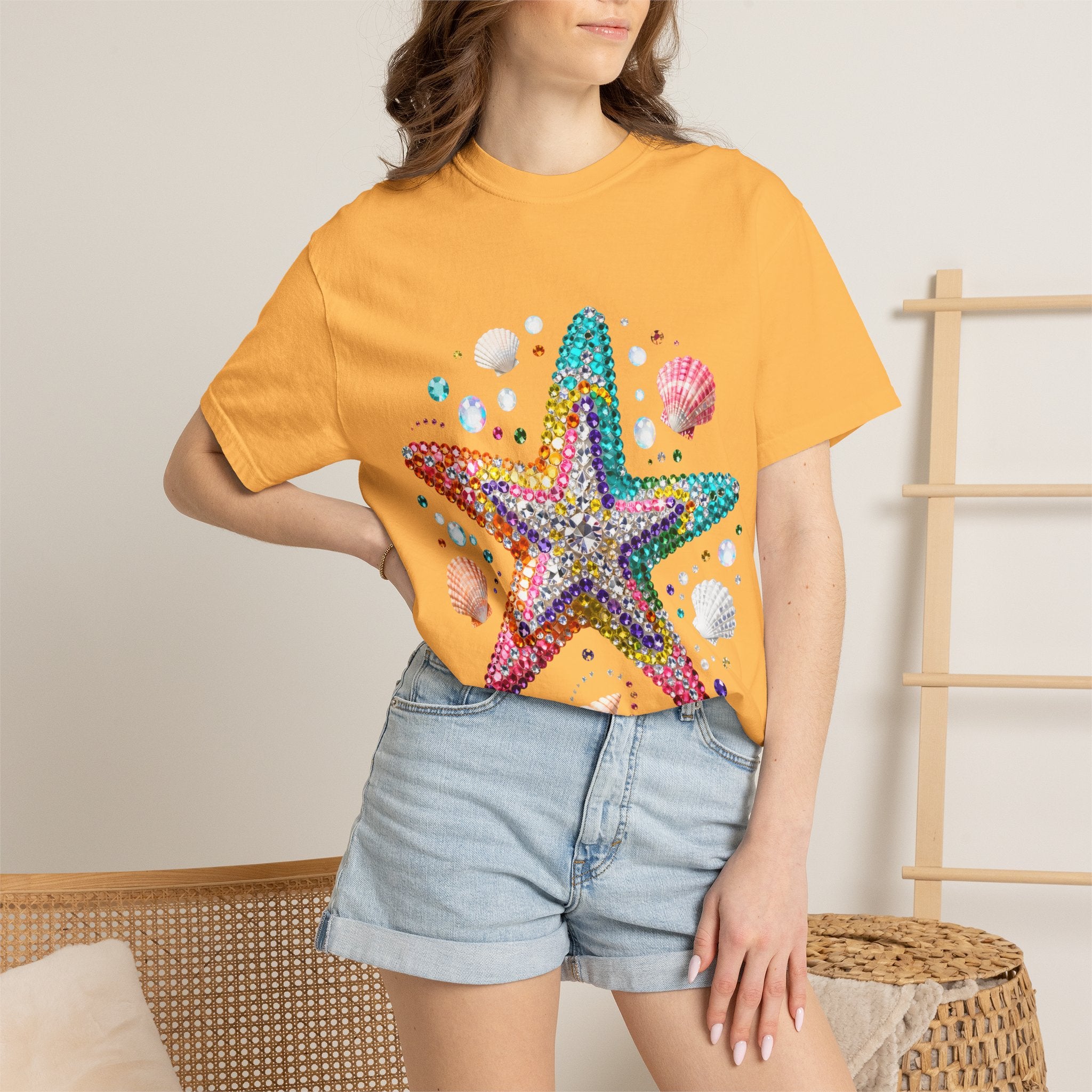 Jeweled Starfish Tee - Comfort Colors