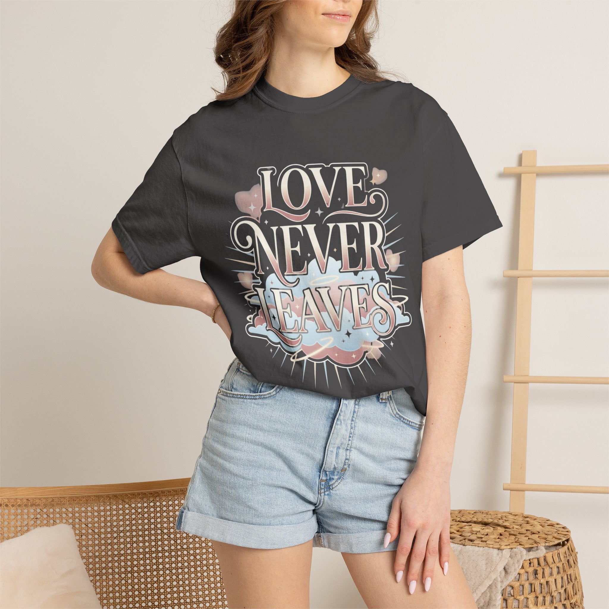 Love Never Leaves Tee - Comfort Colors