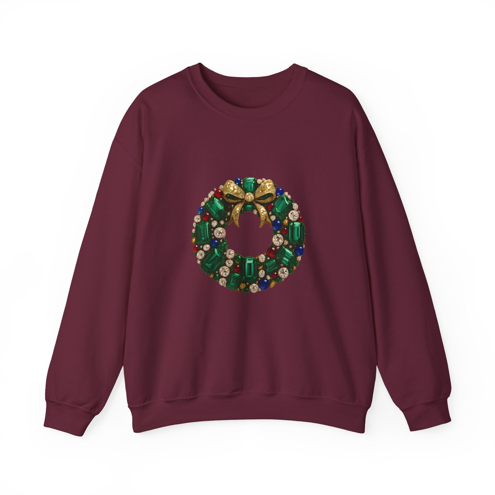 Holiday Jewel Wreath Sweatshirt — Christmas Crewneck