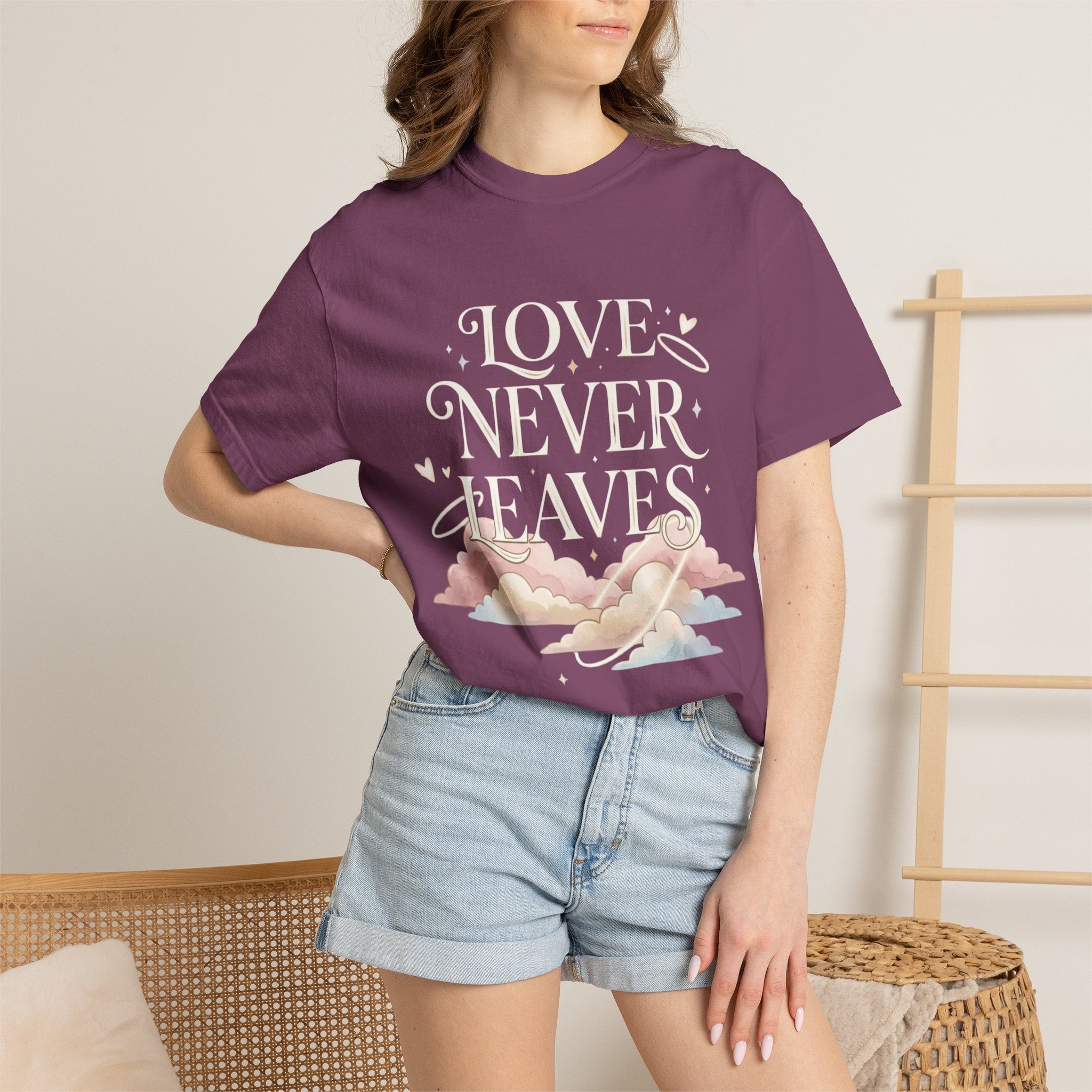 Love Never Leaves Tee - Comfort Colors