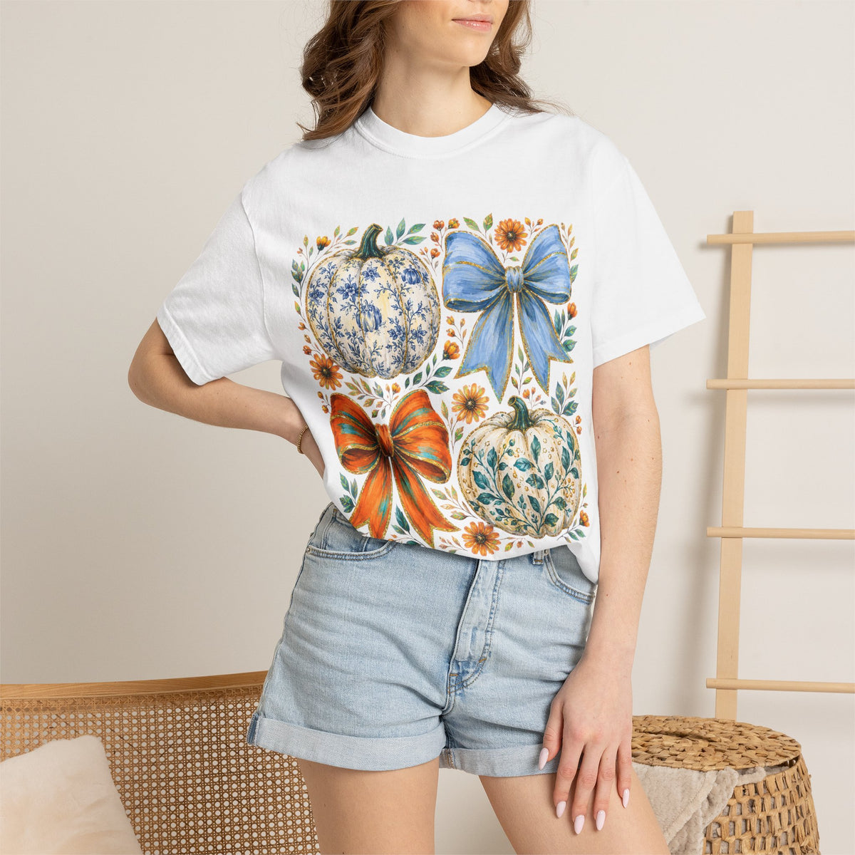 Pumpkin Bows Tee - Comfort Colors