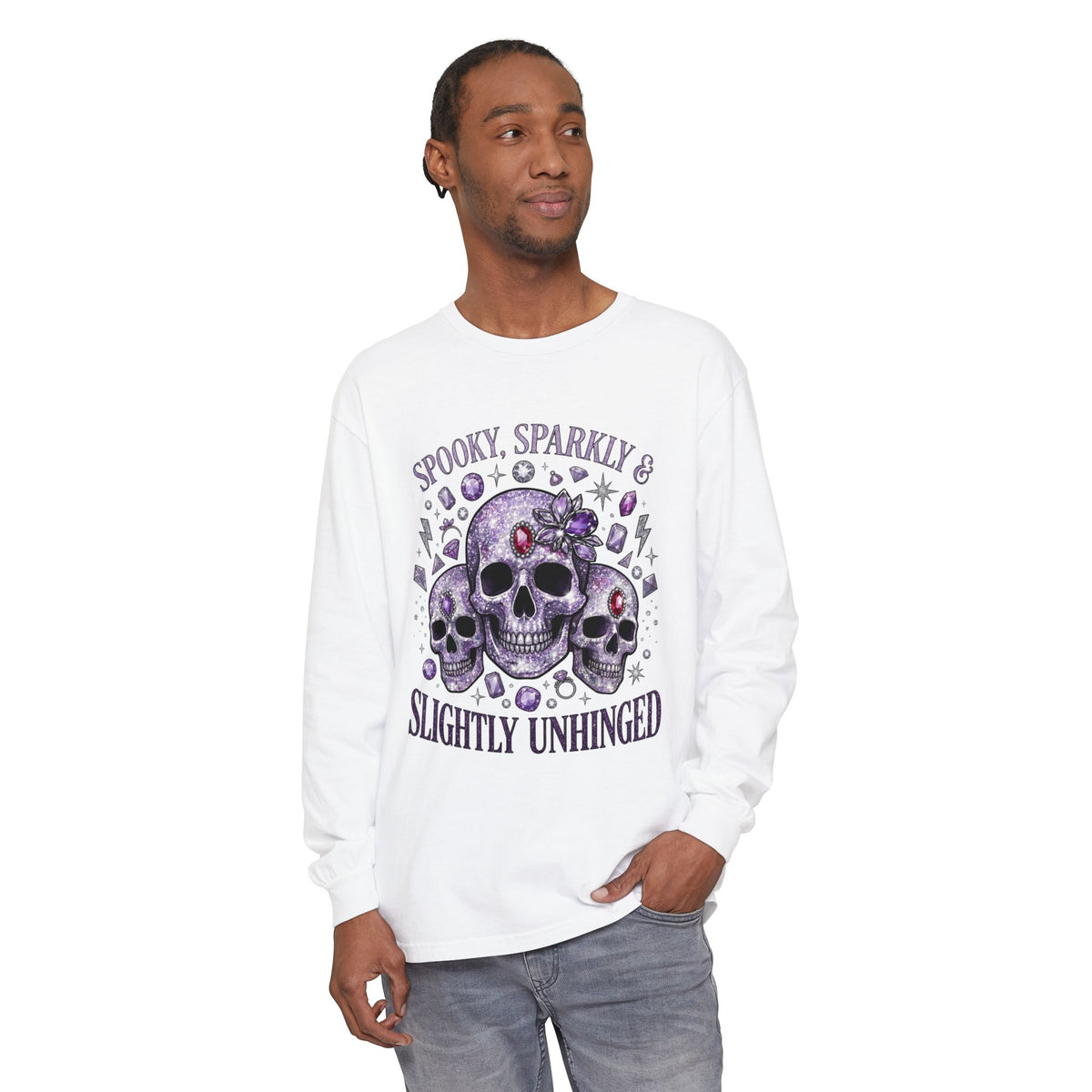 Spooky and Sparkly Long Sleeve Tee - Comfort Colors