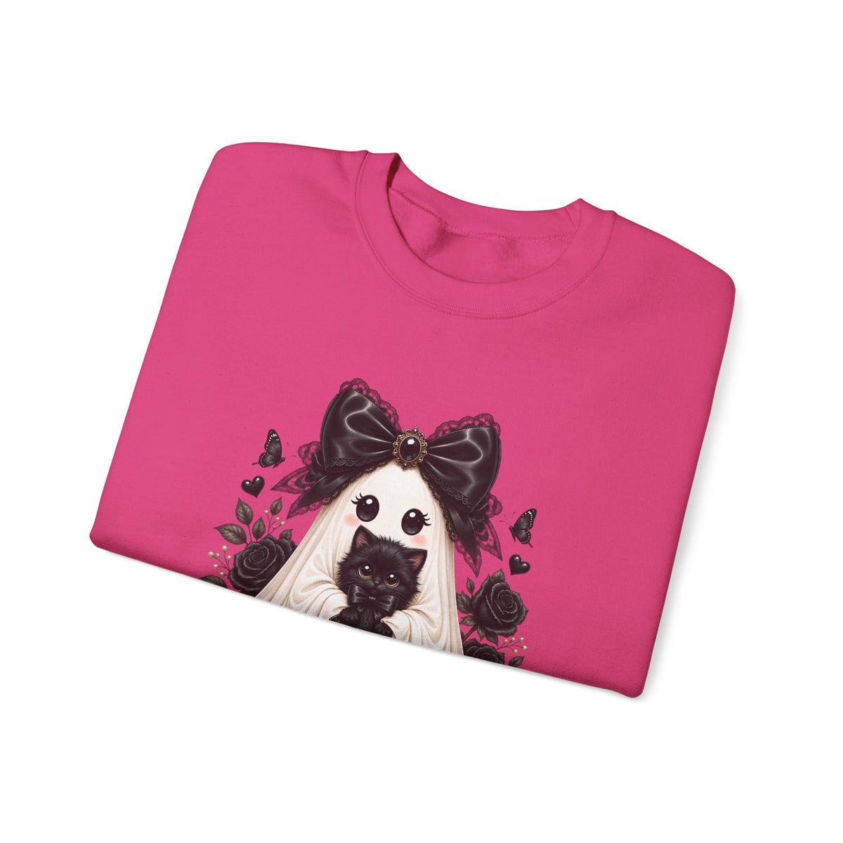 Lace Kitten Ghost Sweatshirt - Gildan