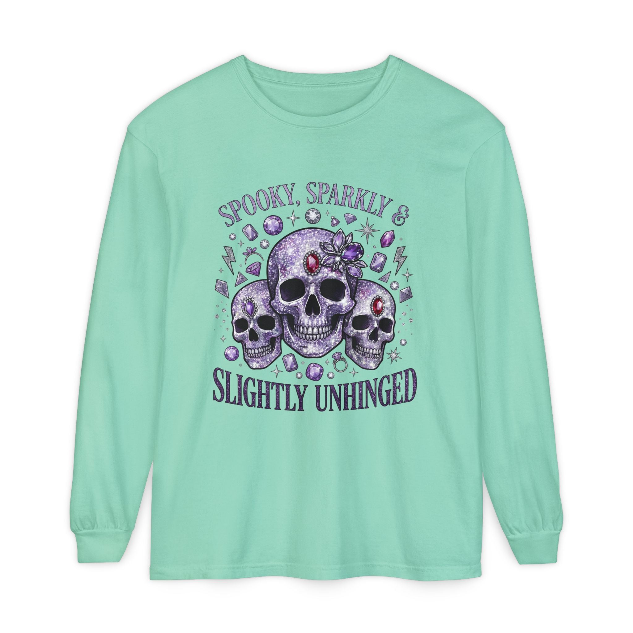 Spooky and Sparkly Long Sleeve Tee - Comfort Colors