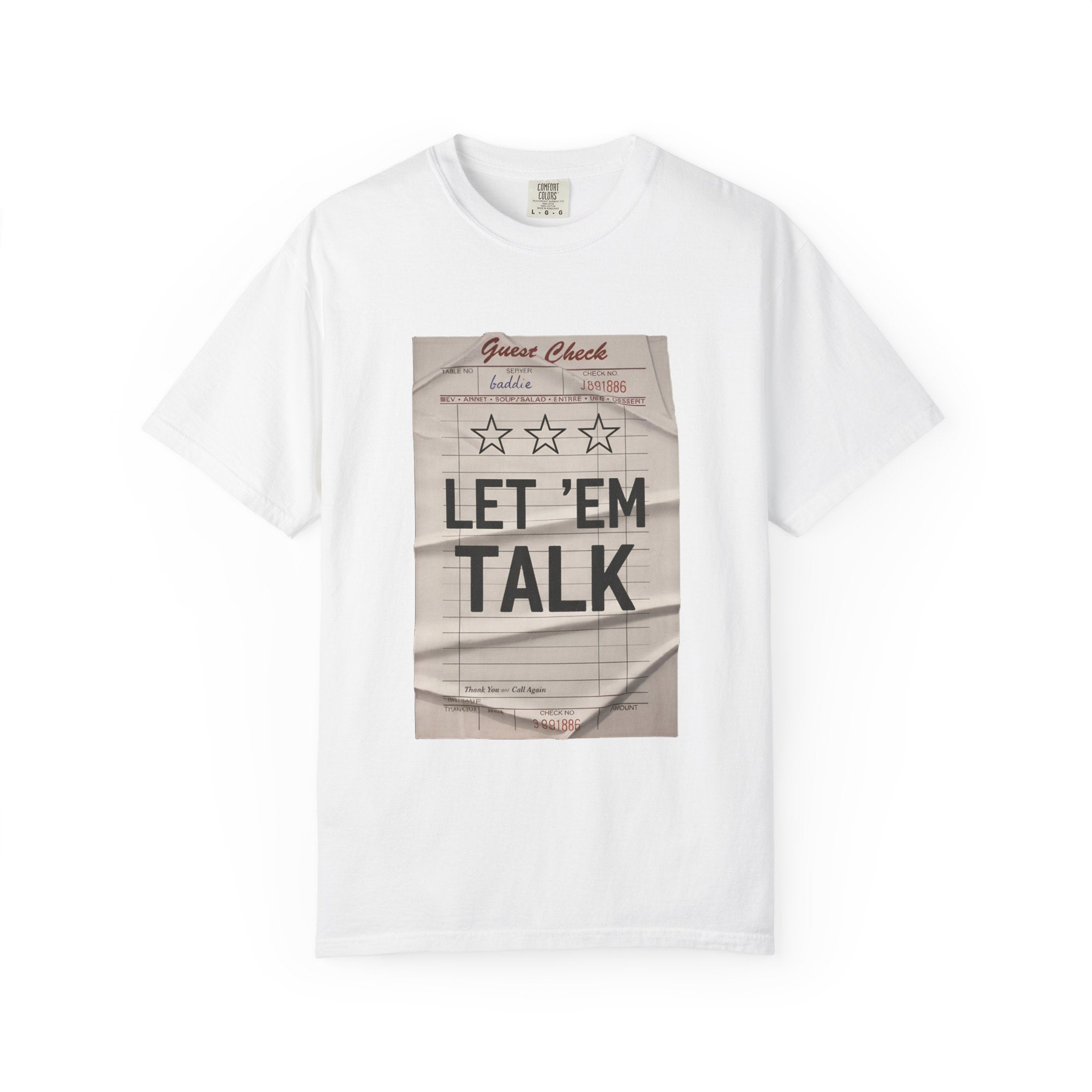 Let 'Em Talk T-Shirt — Vintage Check Graphic Tee