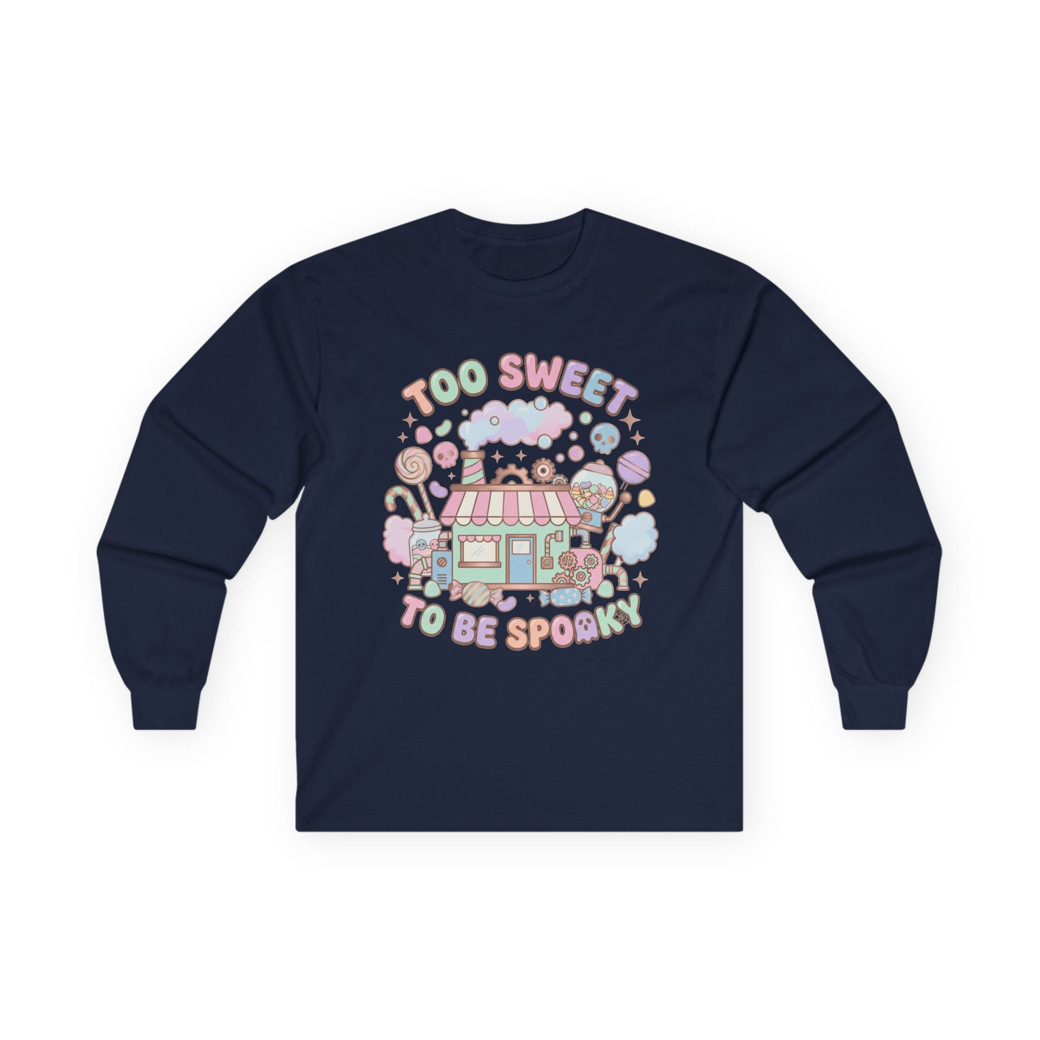 Too Sweet To Be Spooky Long Sleeve Tee - Gildan