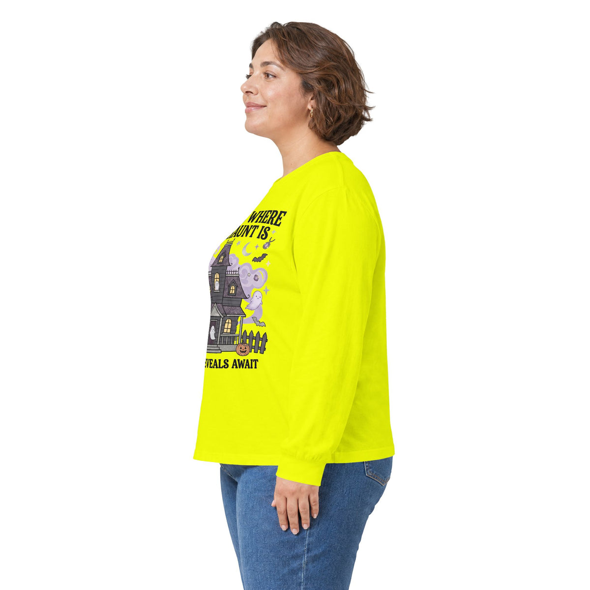 Home Is Where The Haunt Is Long Sleeve Tee - Gildan