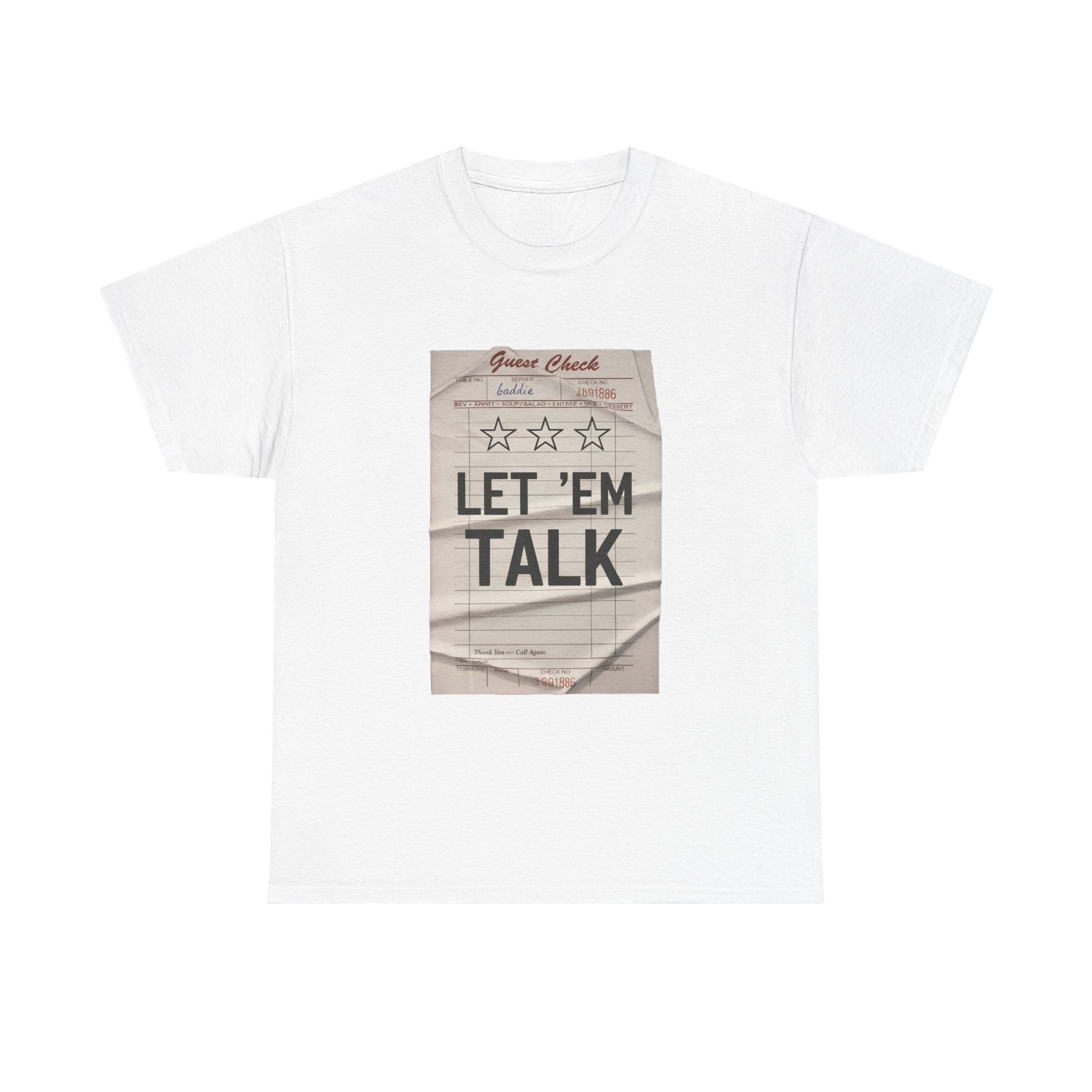 Let 'Em Talk Tee — Vintage Check Graphic T‑Shirt