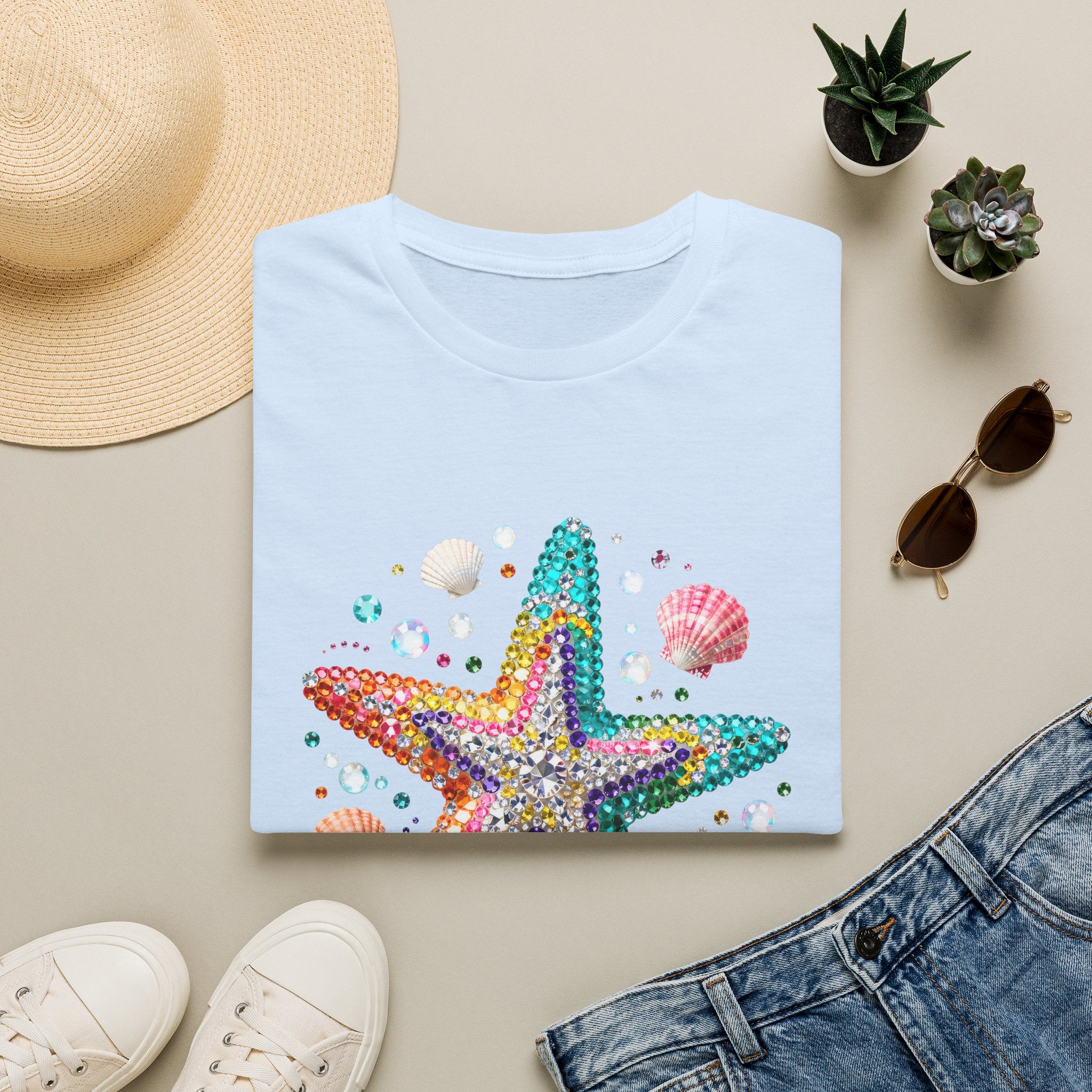 Jeweled Starfish Tee - Gildan